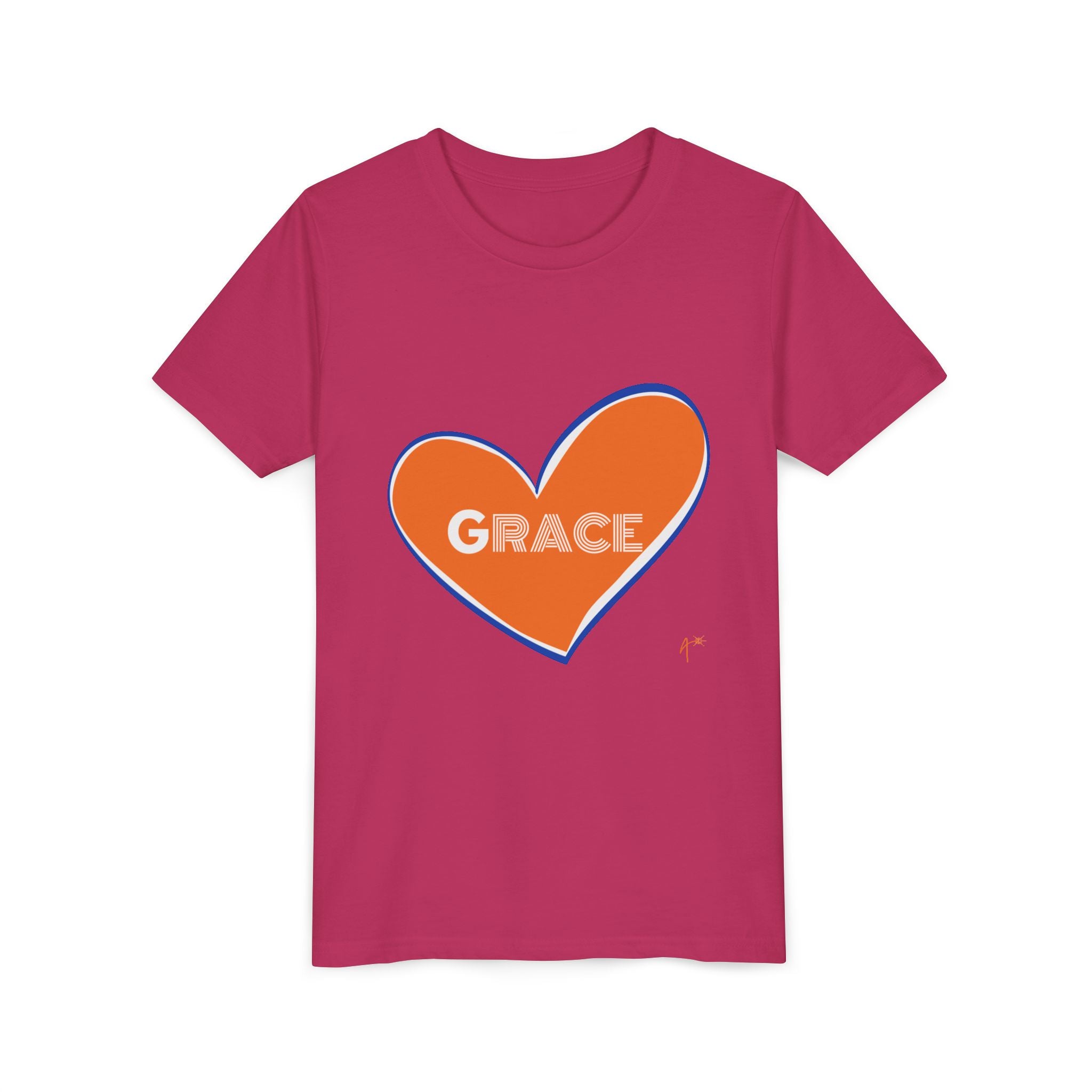 Youth Tee – Orange Heart “Grace” Kids T-Shirt
