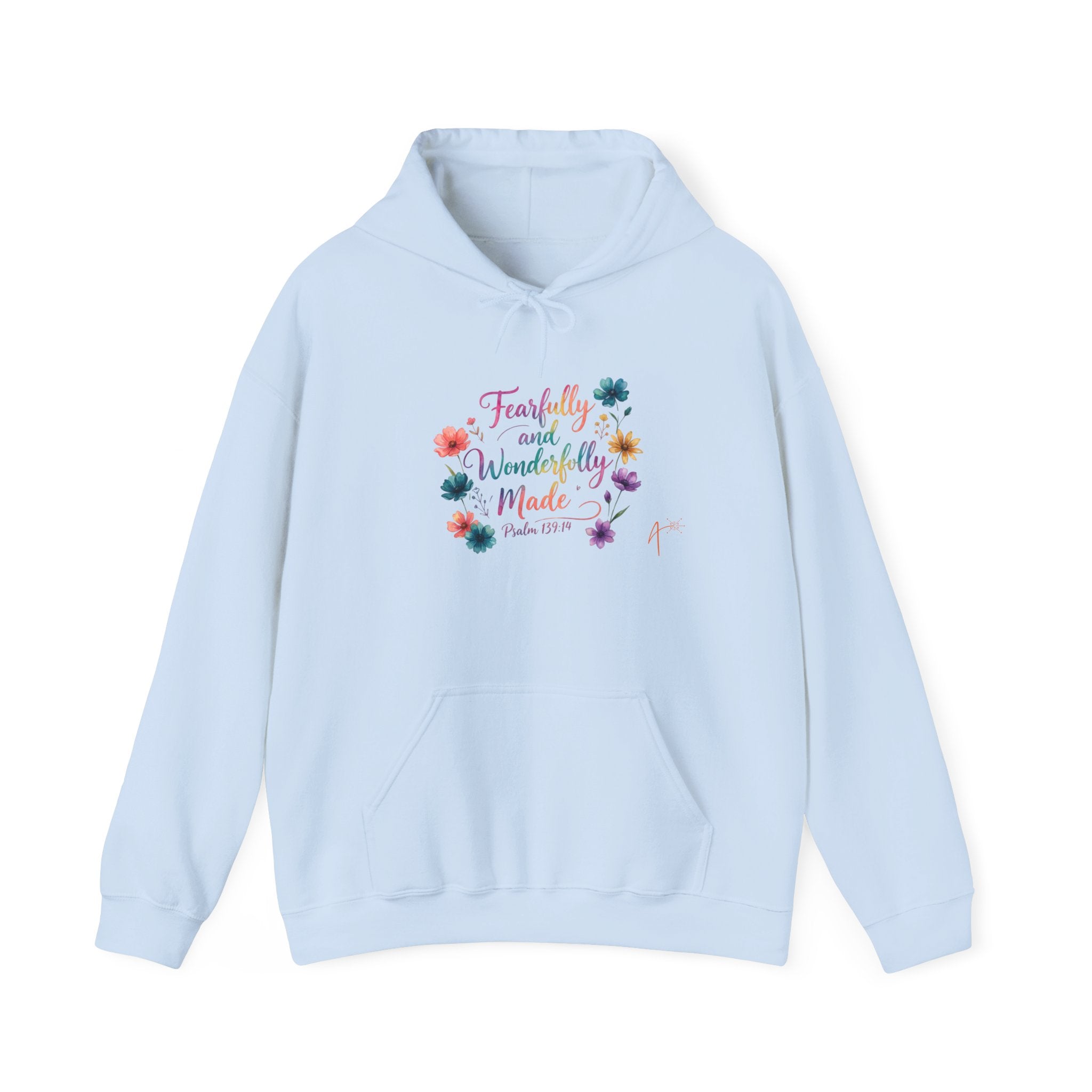 Hoodie — "Fearfully and Wonderfully Made" Floral Christian Hoodie