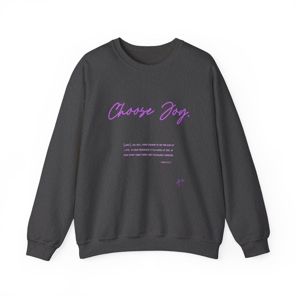 Crewneck Sweatshirt - "Choose Joy" Inspirational Script Pullover