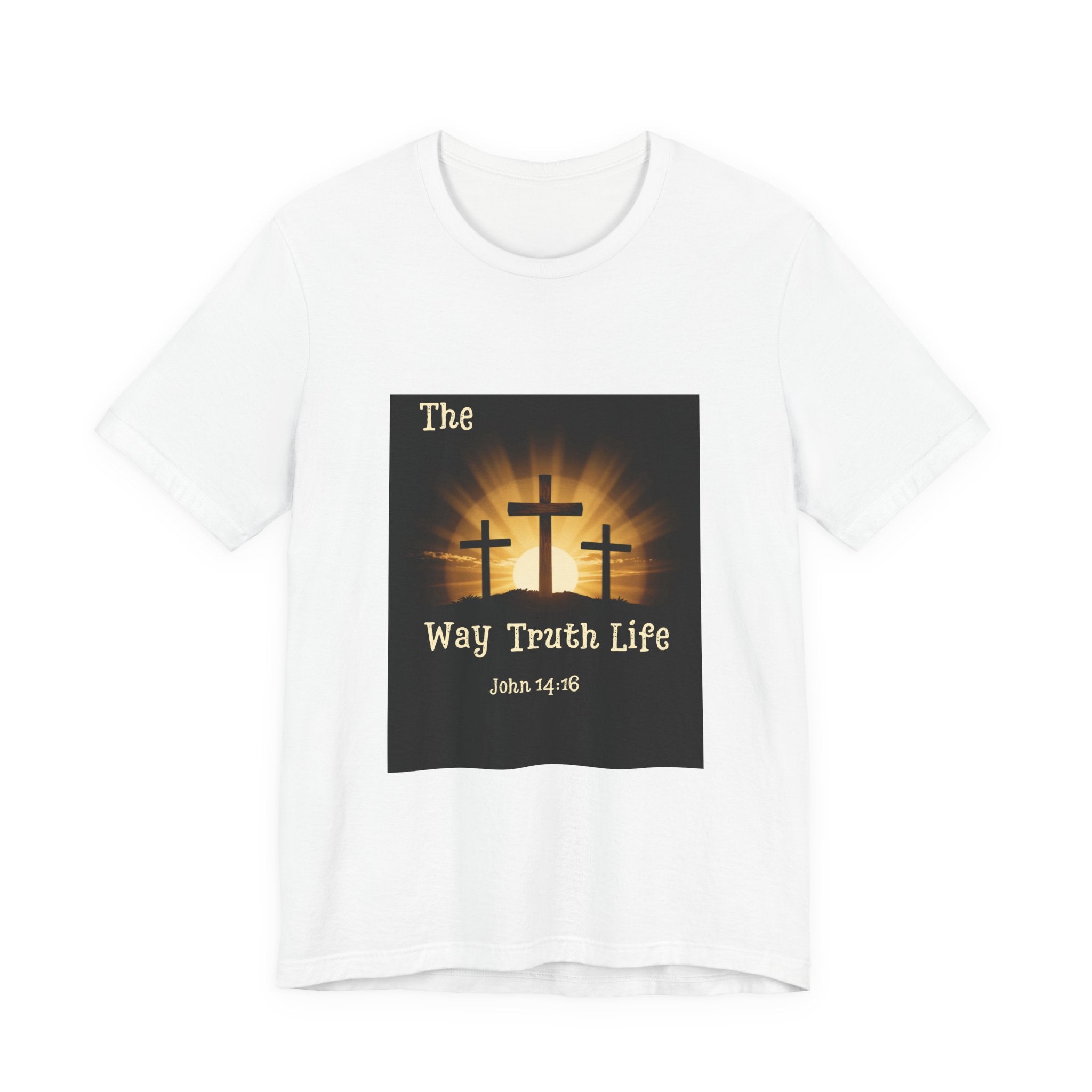 Christian Tee – "The Way Truth Life" John 14:6 Cross Graphic T-Shirt