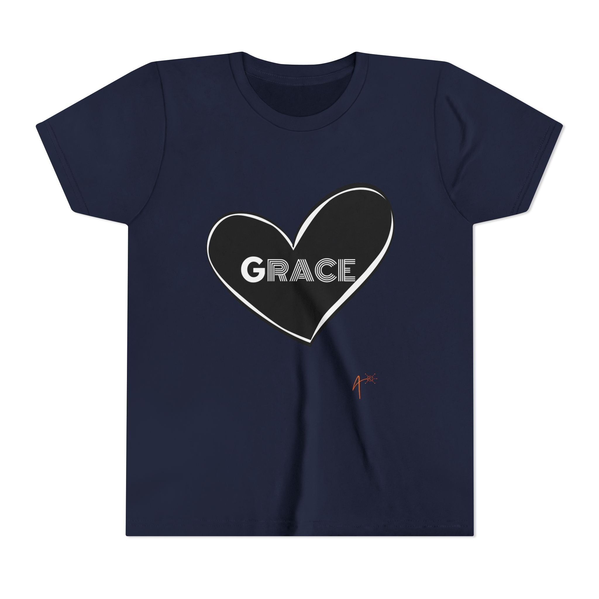 Youth Tee — Black Heart "Grace" Graphic Kids Shirt