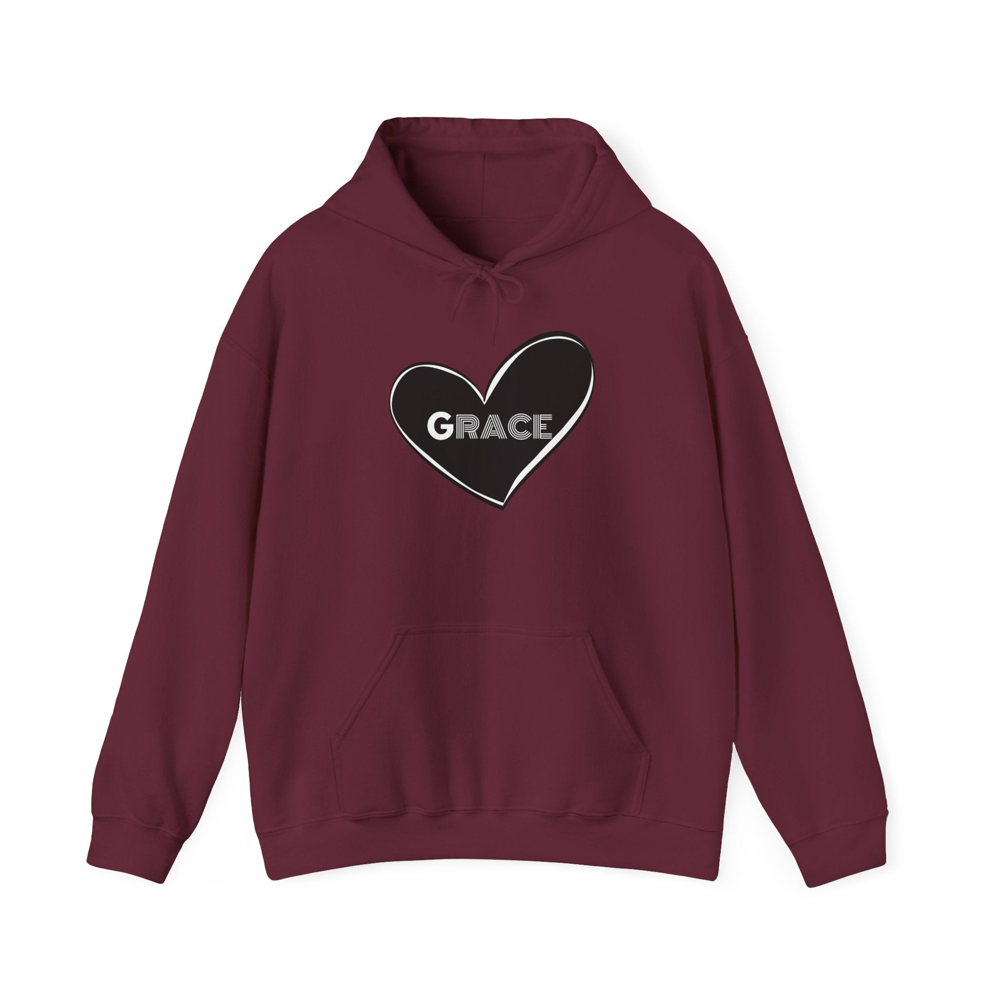 Grace Heart Hoodie — Simple Inspirational Graphic Pullover