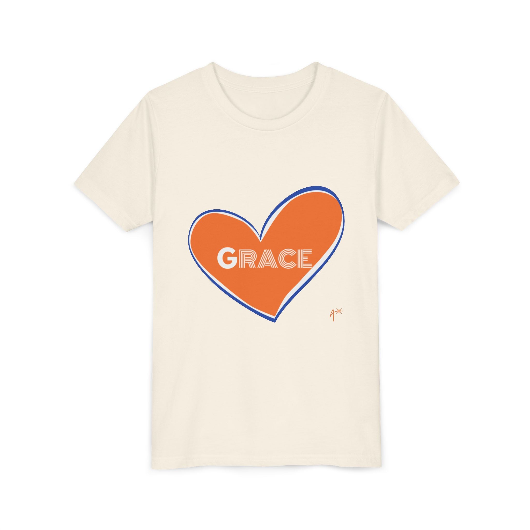 Youth Tee – Orange Heart “Grace” Kids T-Shirt