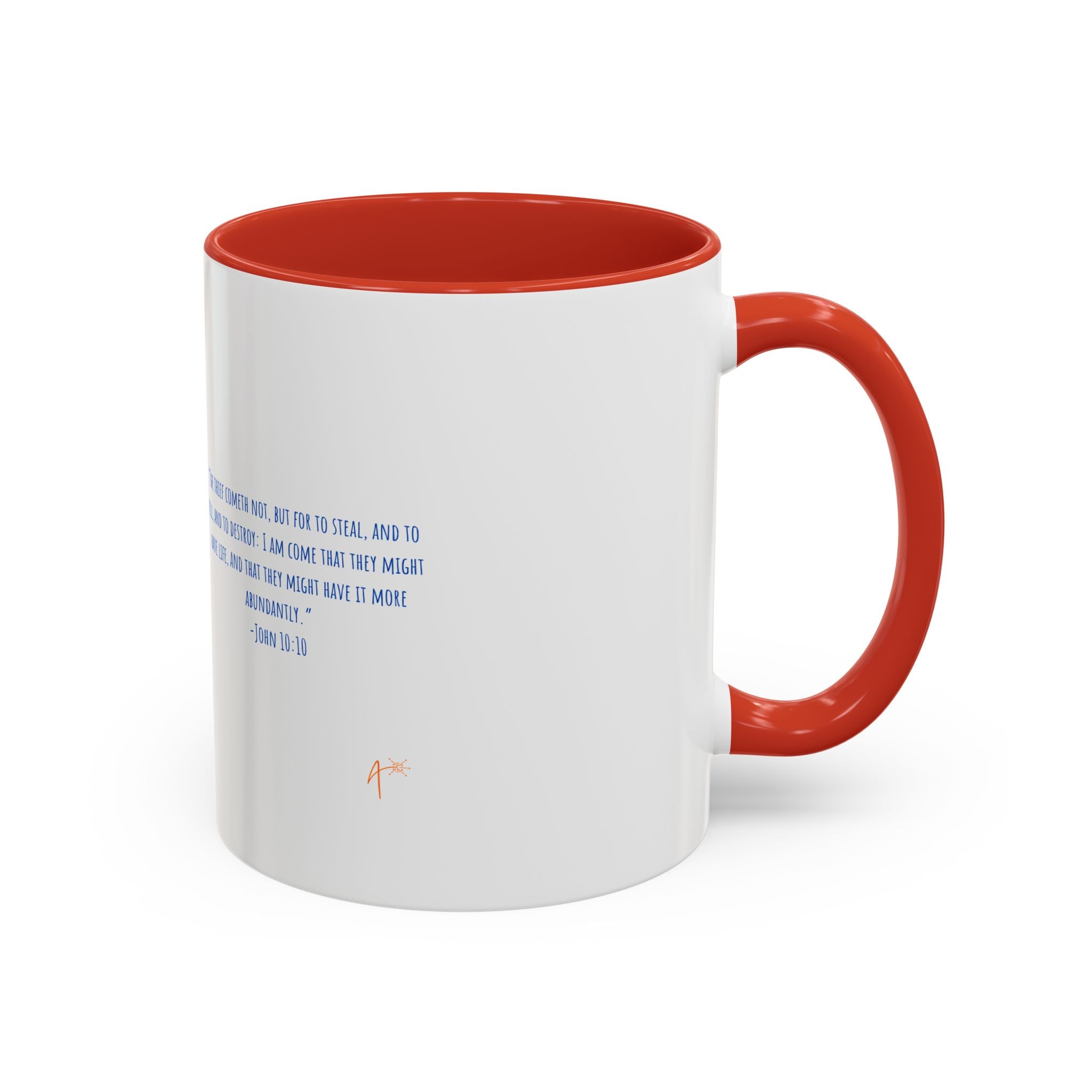 Christian Faith Coffee Mug — 'Embracing Abundant Life' Accent 11/15oz Inspirational Scripture Gift