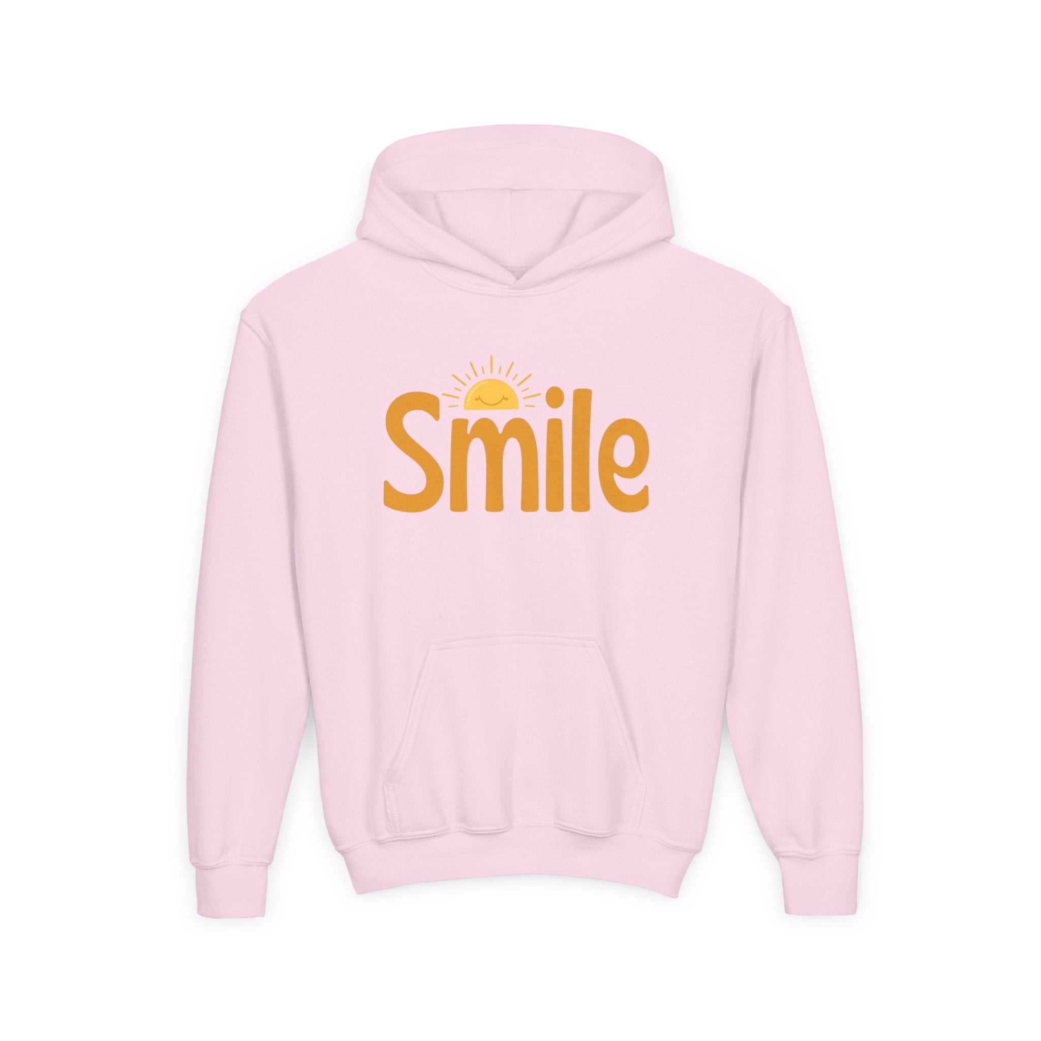 Youth Hoodie — "Smile" Retro Sun Graphic Kids Sweatshirt