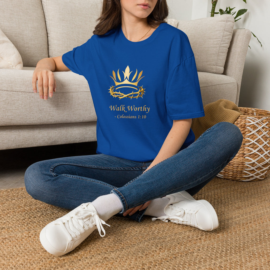 Christian Crown T-Shirt — 'Walk Worthy' Faith Graphic Tee