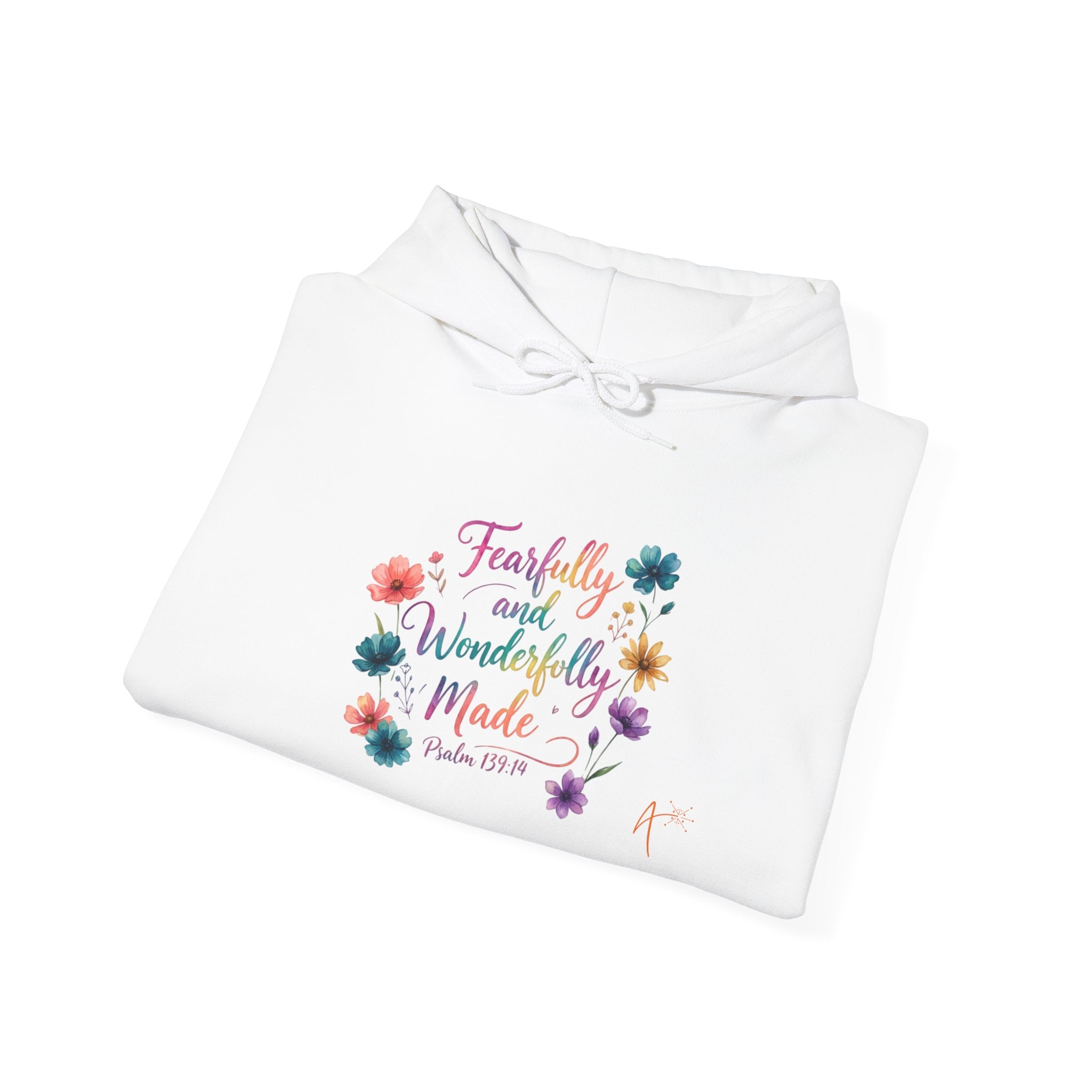 Hoodie — "Fearfully and Wonderfully Made" Floral Christian Hoodie