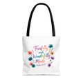Floral Faith Tote Bag — "Fearfully and Wonderfully Made" / "My Soul Knows It Very Well" Inspirational Canvas Tote