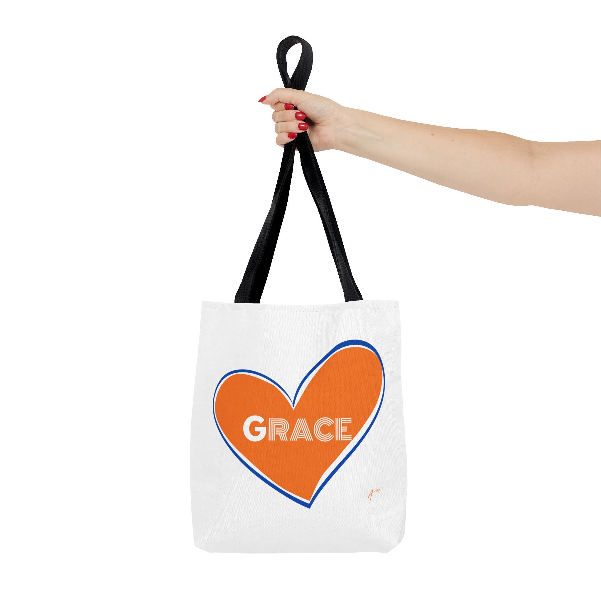 Grace Heart Tote Bag — Orange Heart Design