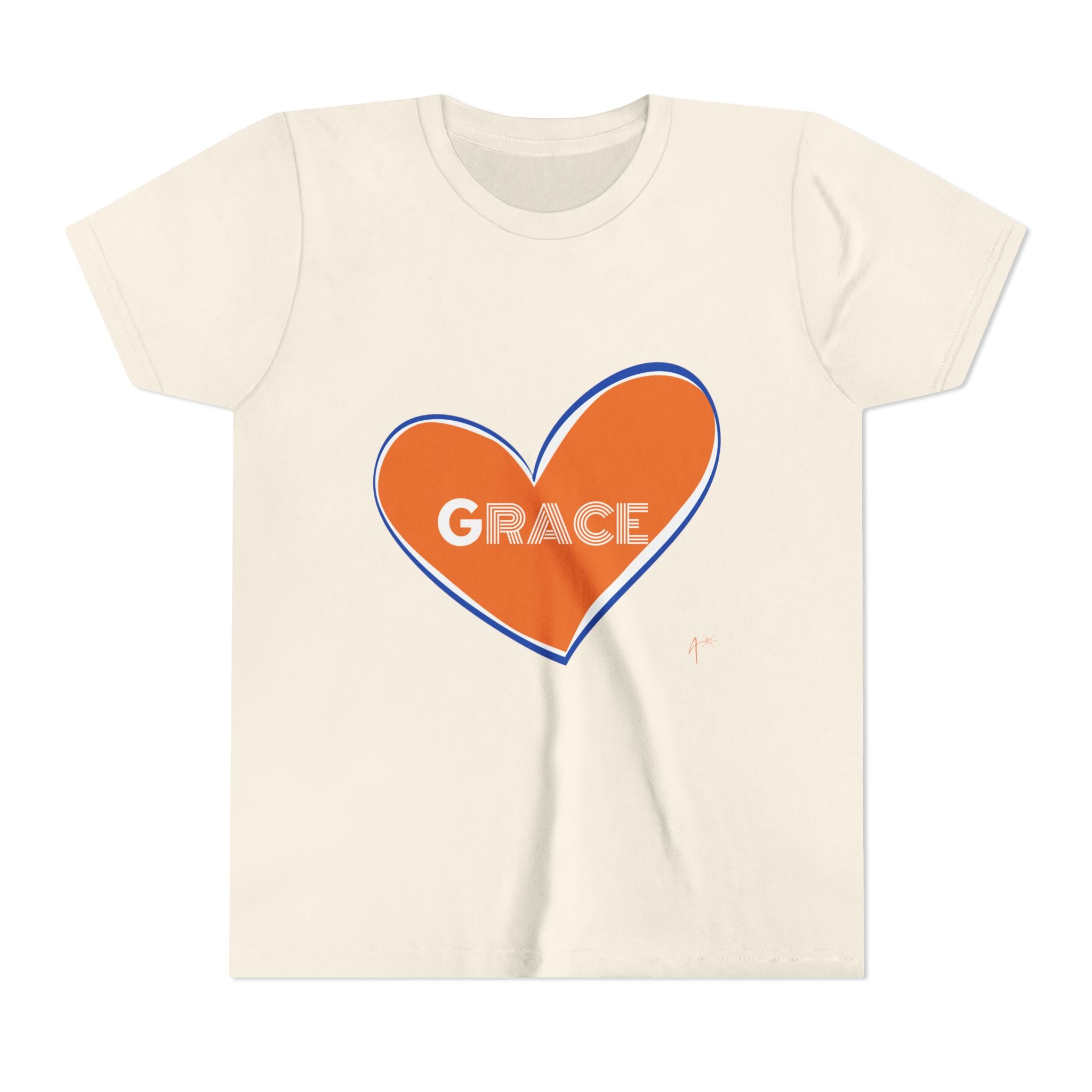 Youth Tee – Orange Heart “Grace” Kids T-Shirt