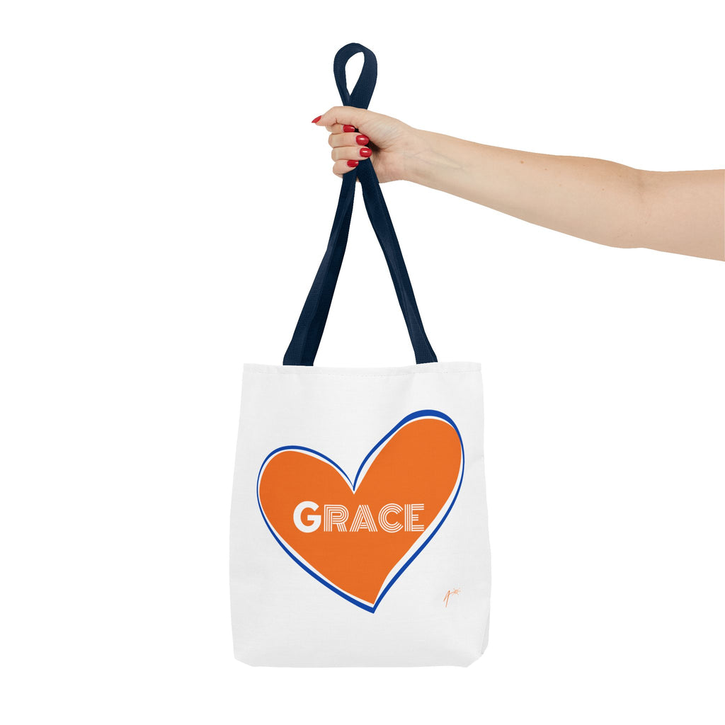 Grace Heart Tote Bag — Orange Heart Design