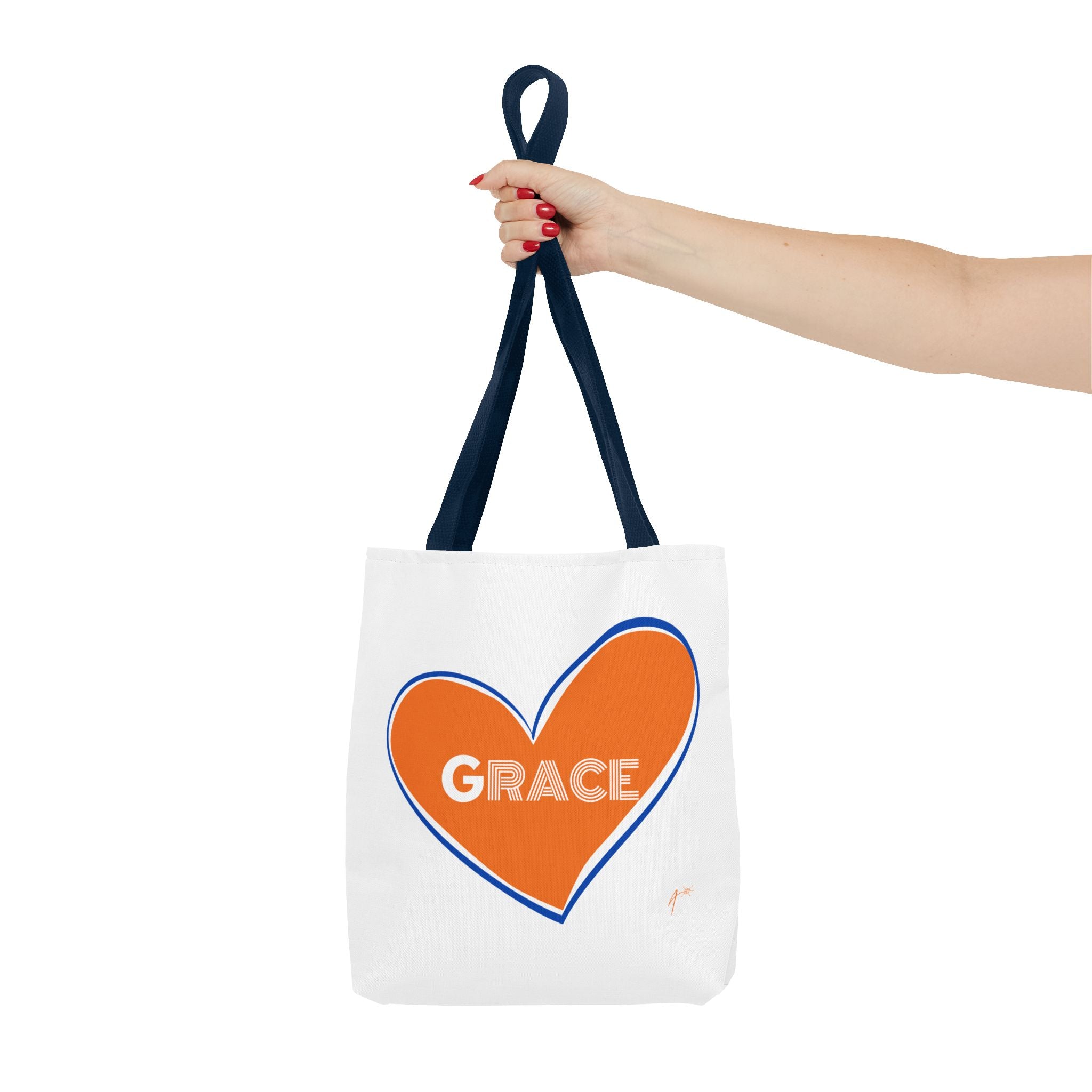 Grace Heart Tote Bag — Orange Heart Design