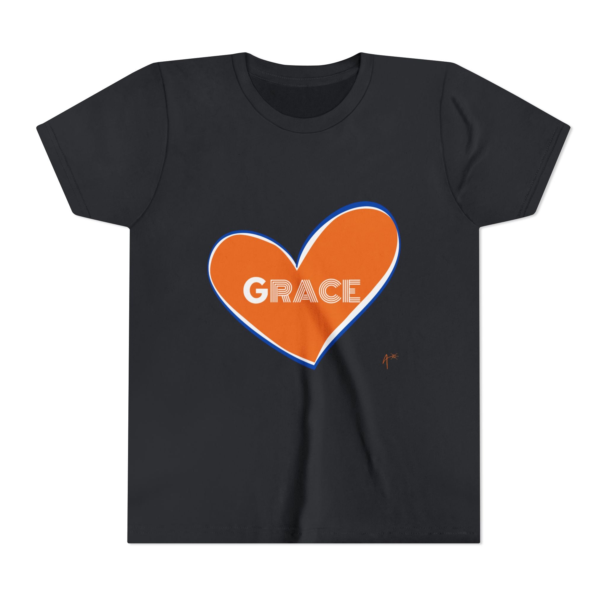Youth Tee – Orange Heart “Grace” Kids T-Shirt