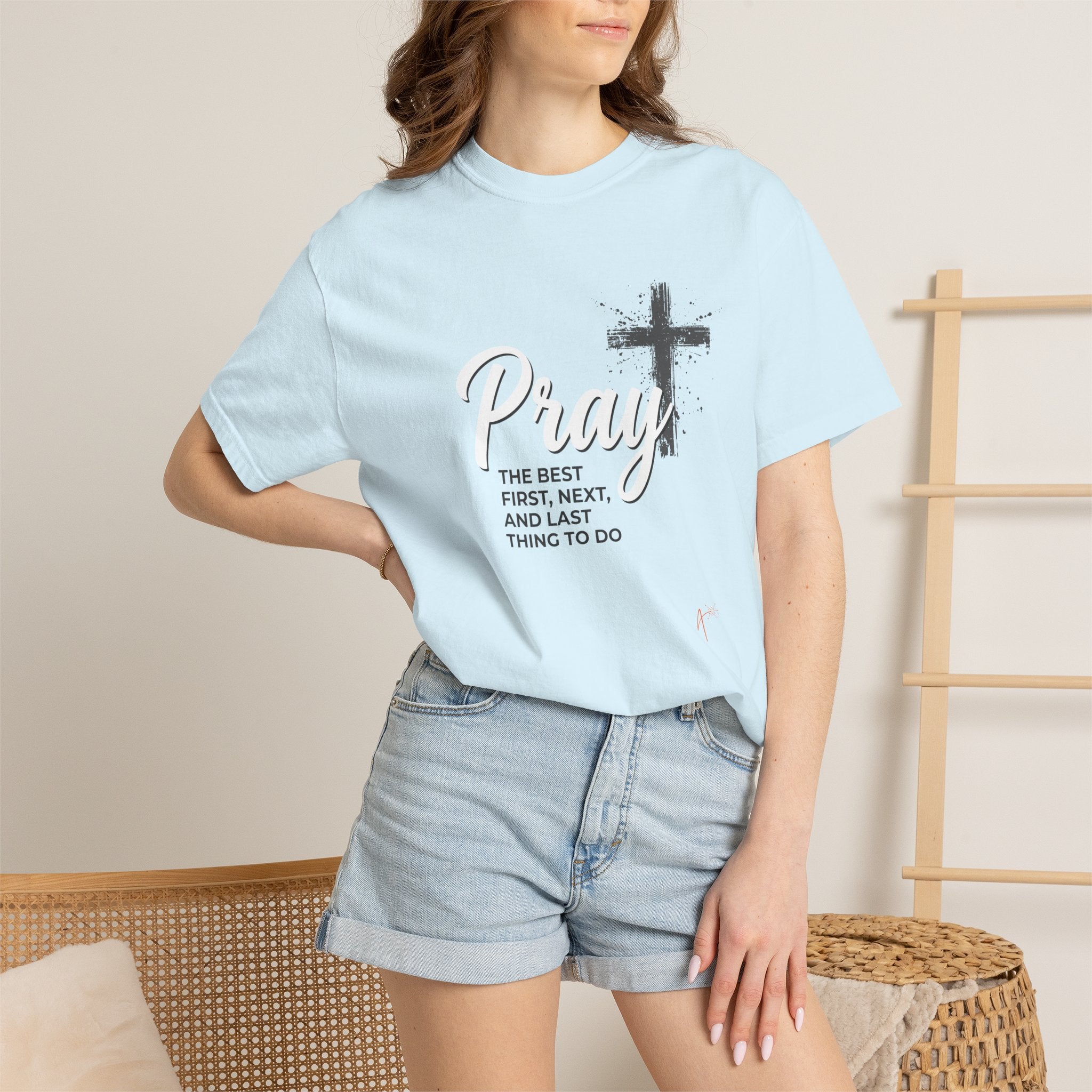 Pray Cross T-Shirt — 'Pray' Faith Graphic Tee