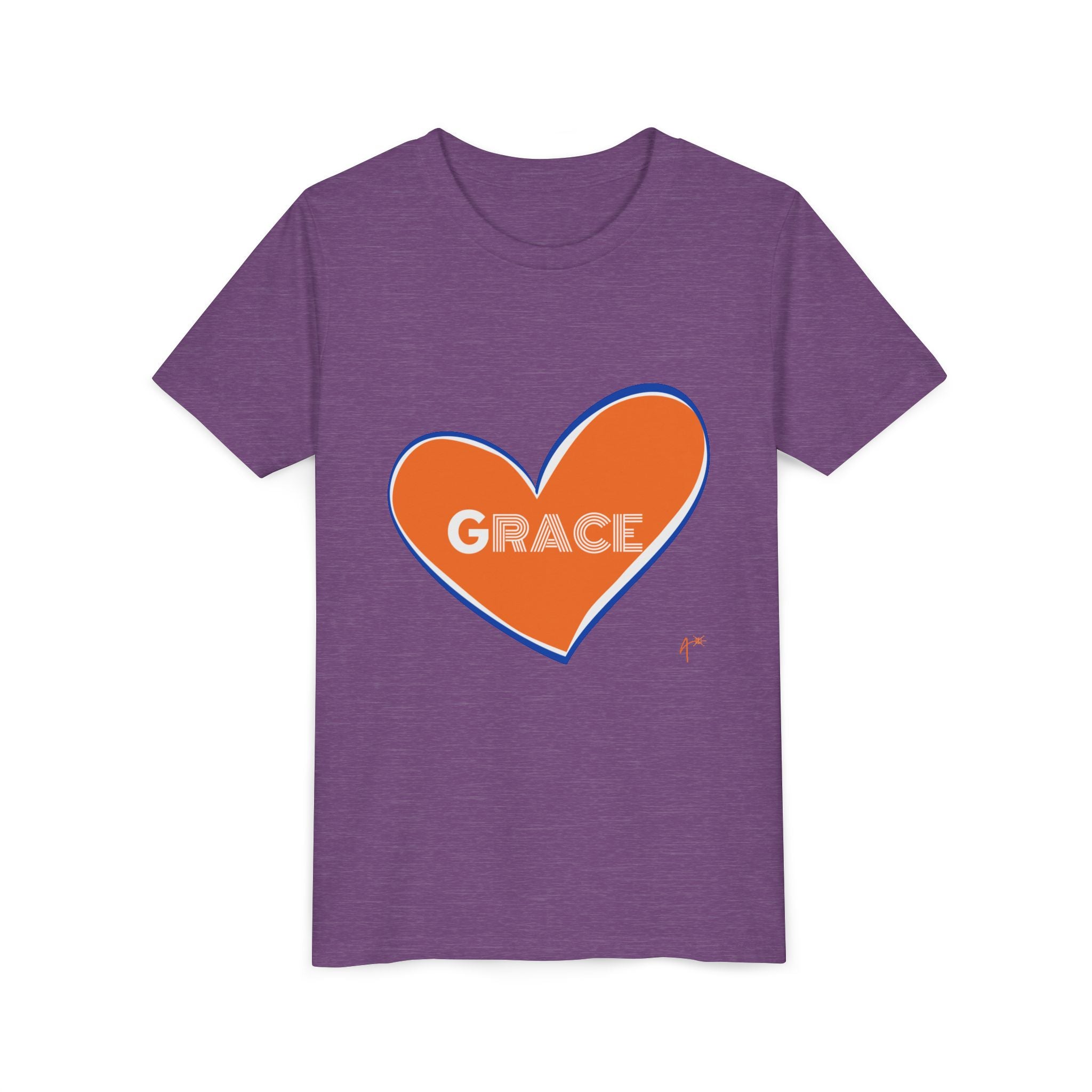 Youth Tee – Orange Heart “Grace” Kids T-Shirt