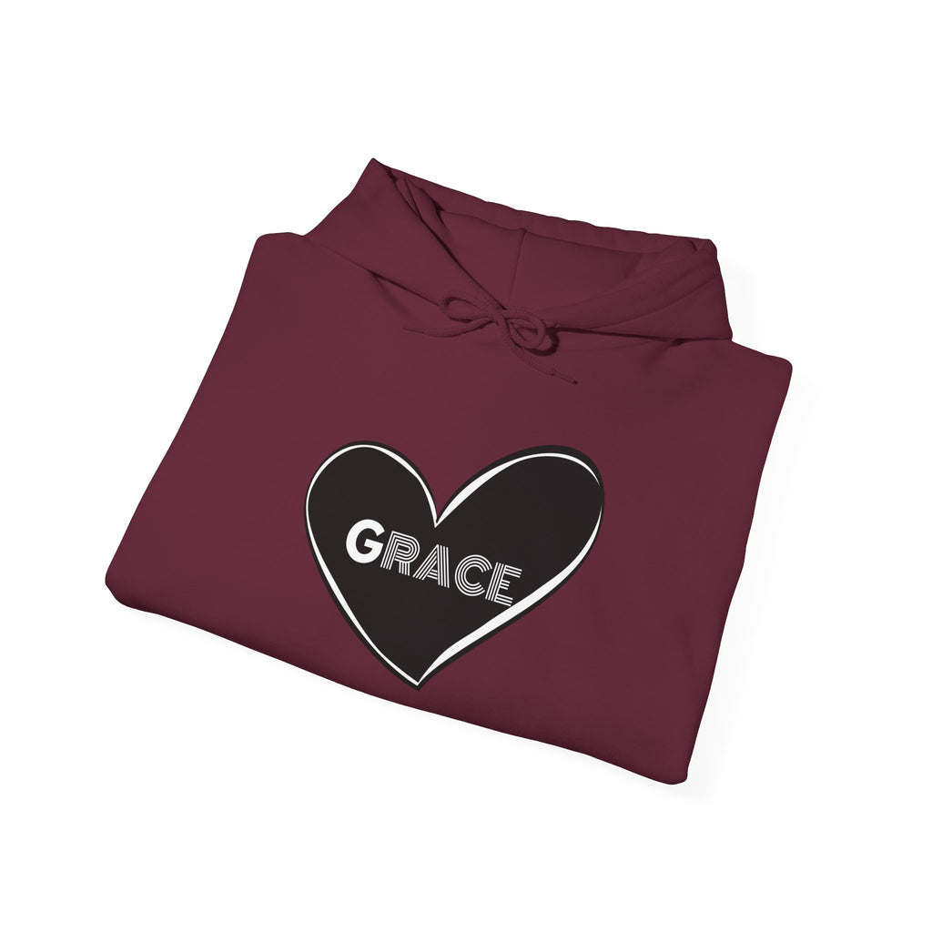 Grace Heart Hoodie — Simple Inspirational Graphic Pullover