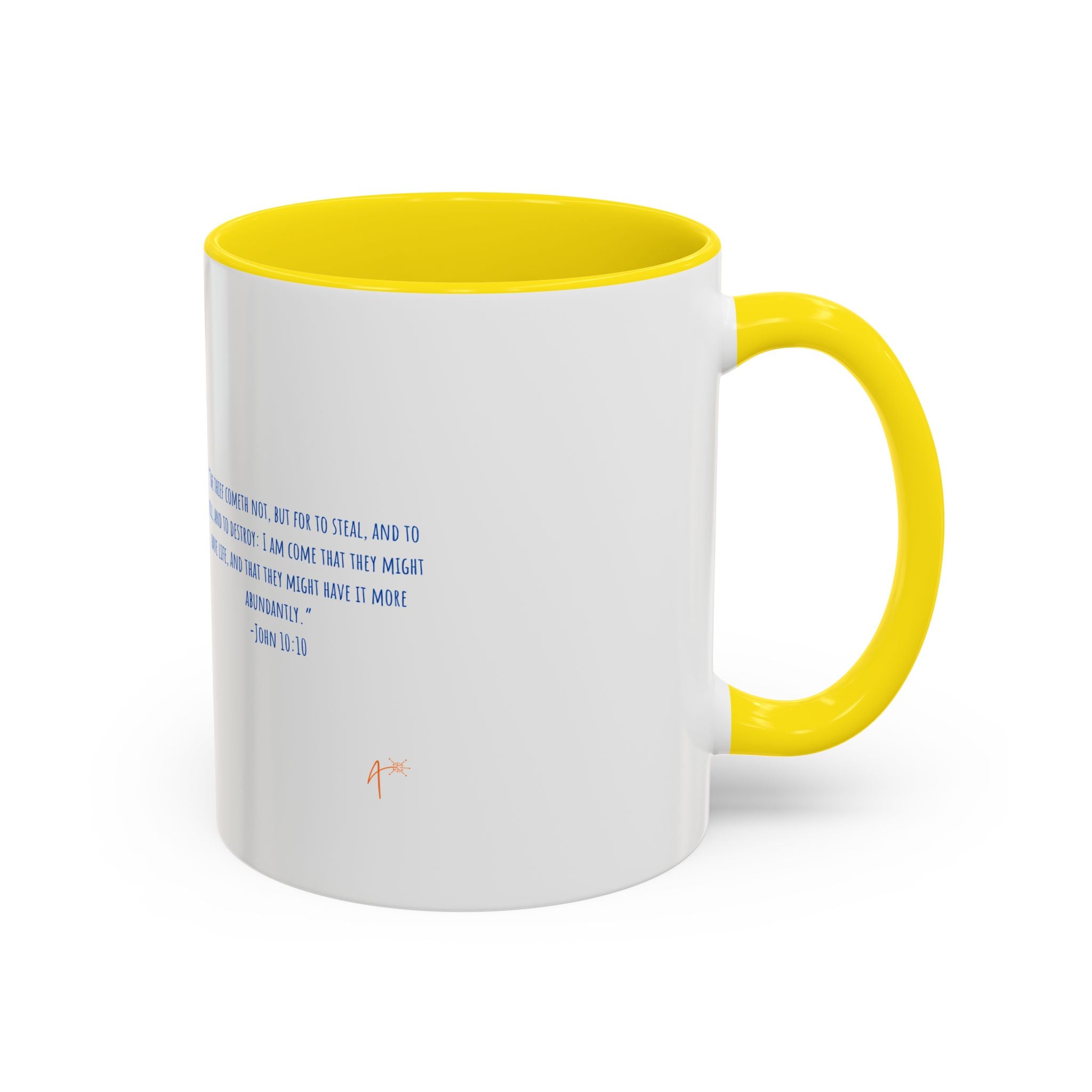 Christian Faith Coffee Mug — 'Embracing Abundant Life' Accent 11/15oz Inspirational Scripture Gift