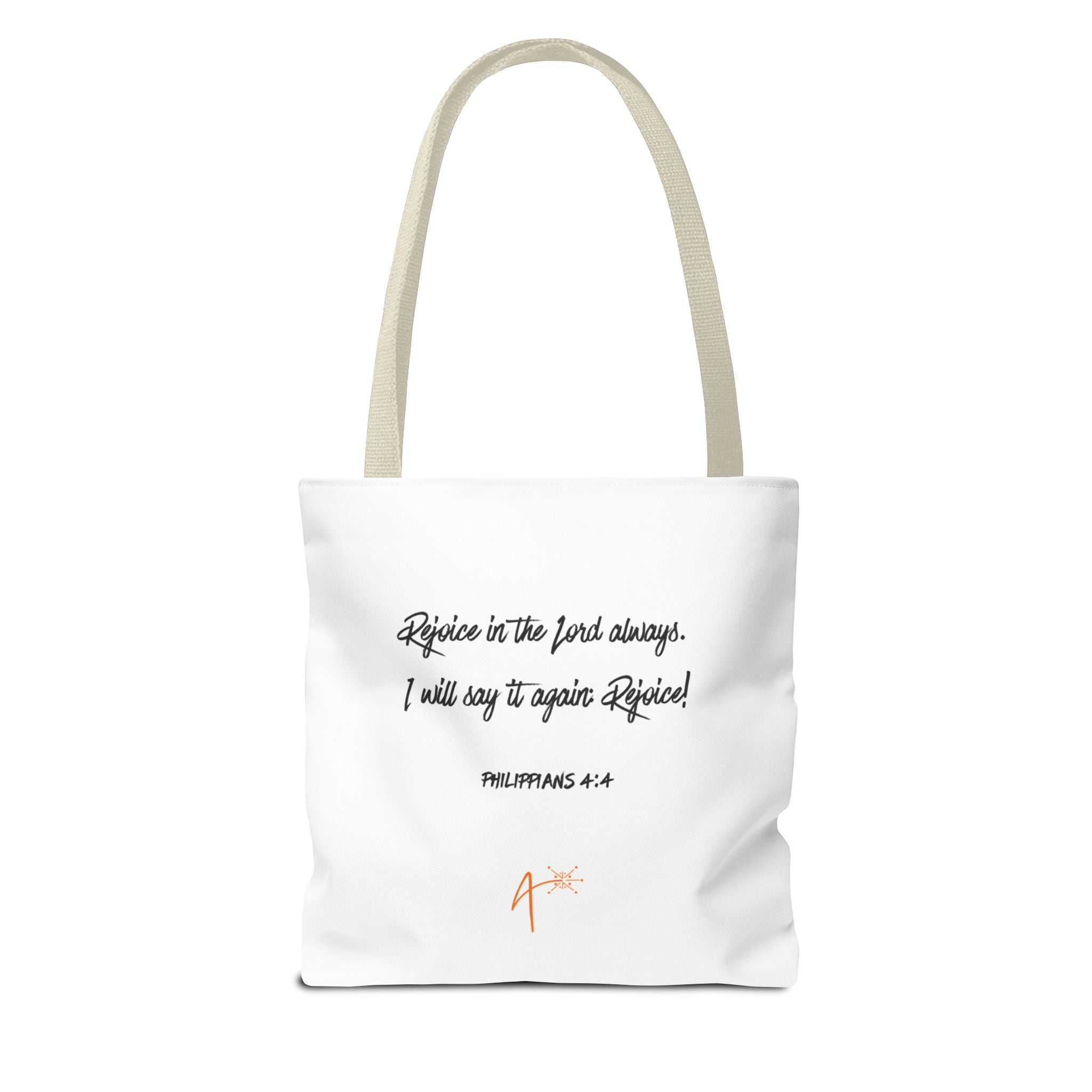 Choose Joy Tote Bag — Inspirational Scripture Philippians 4:4 Canvas Tote