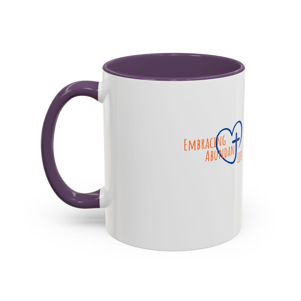 Christian Faith Coffee Mug — 'Embracing Abundant Life' Accent 11/15oz Inspirational Scripture Gift