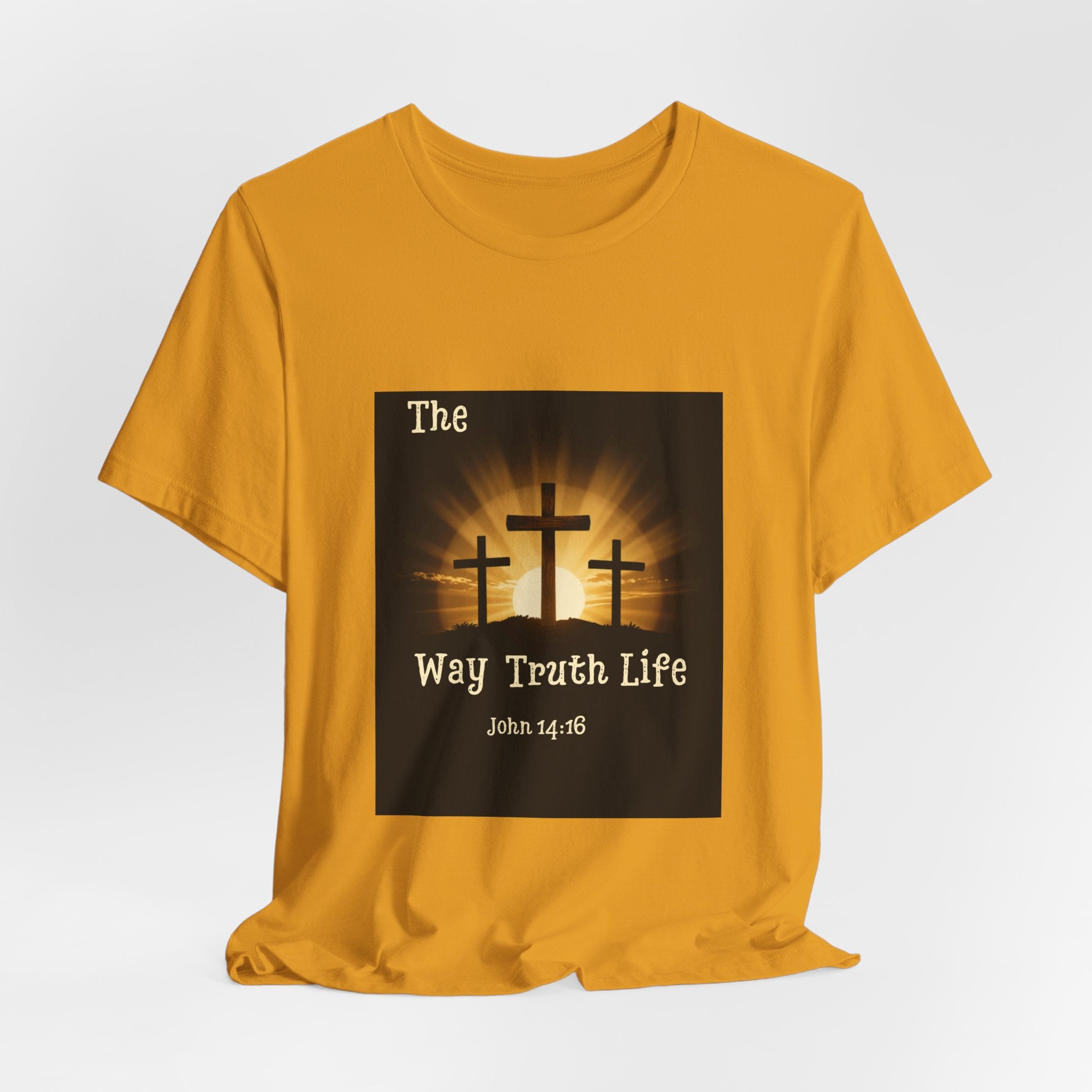 Christian Tee – "The Way Truth Life" John 14:6 Cross Graphic T-Shirt