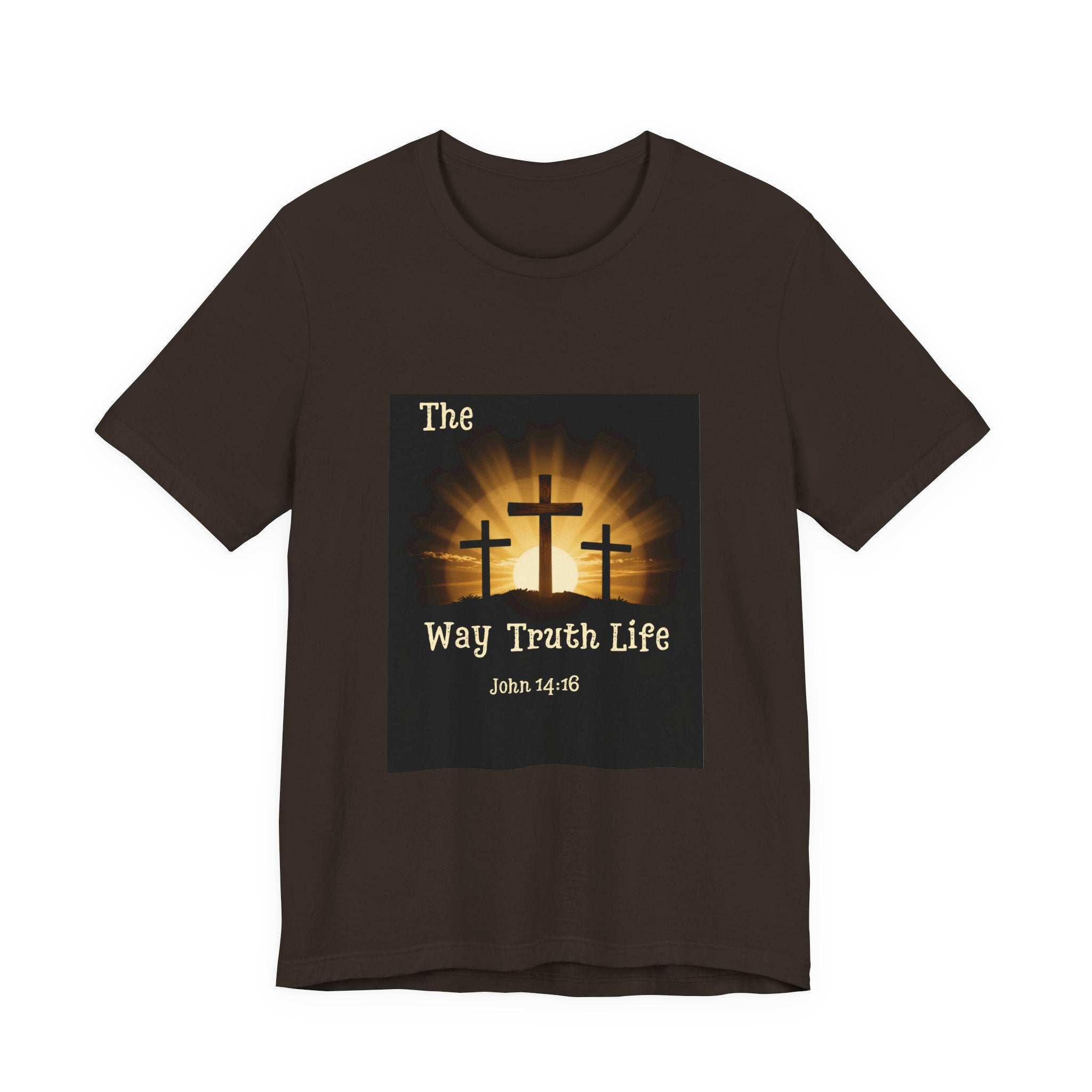 Christian Tee – "The Way Truth Life" John 14:6 Cross Graphic T-Shirt