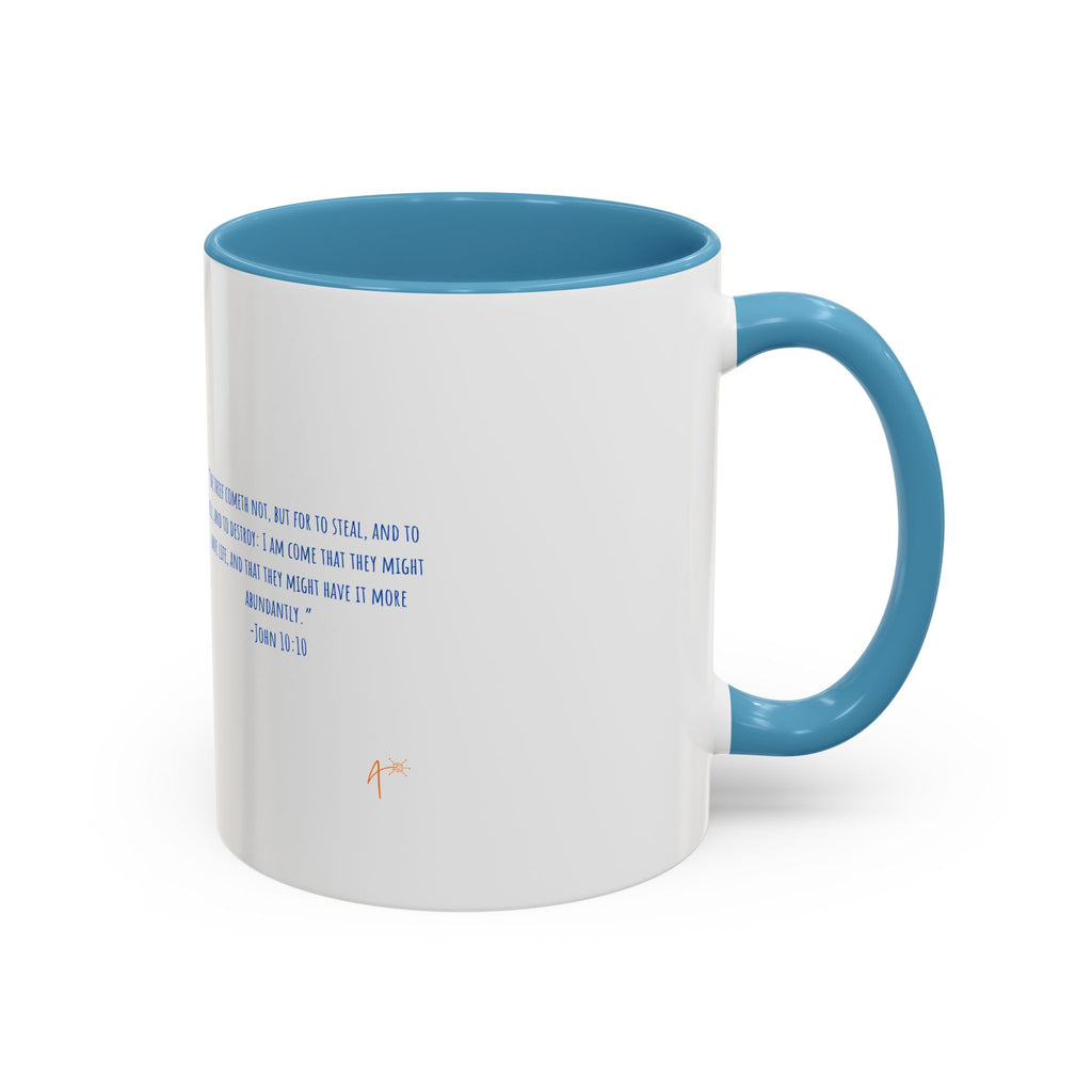 Christian Faith Coffee Mug — 'Embracing Abundant Life' Accent 11/15oz Inspirational Scripture Gift