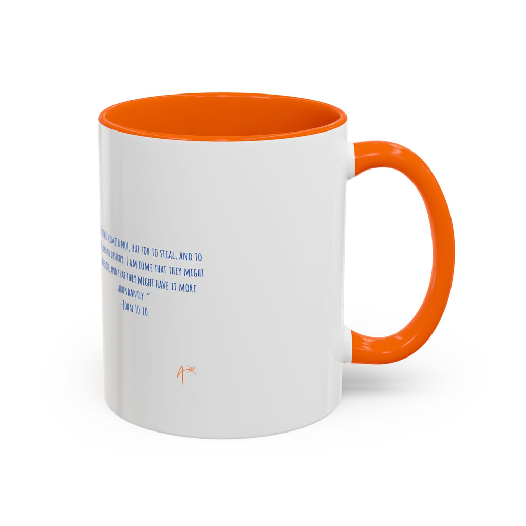 Christian Faith Coffee Mug — 'Embracing Abundant Life' Accent 11/15oz Inspirational Scripture Gift
