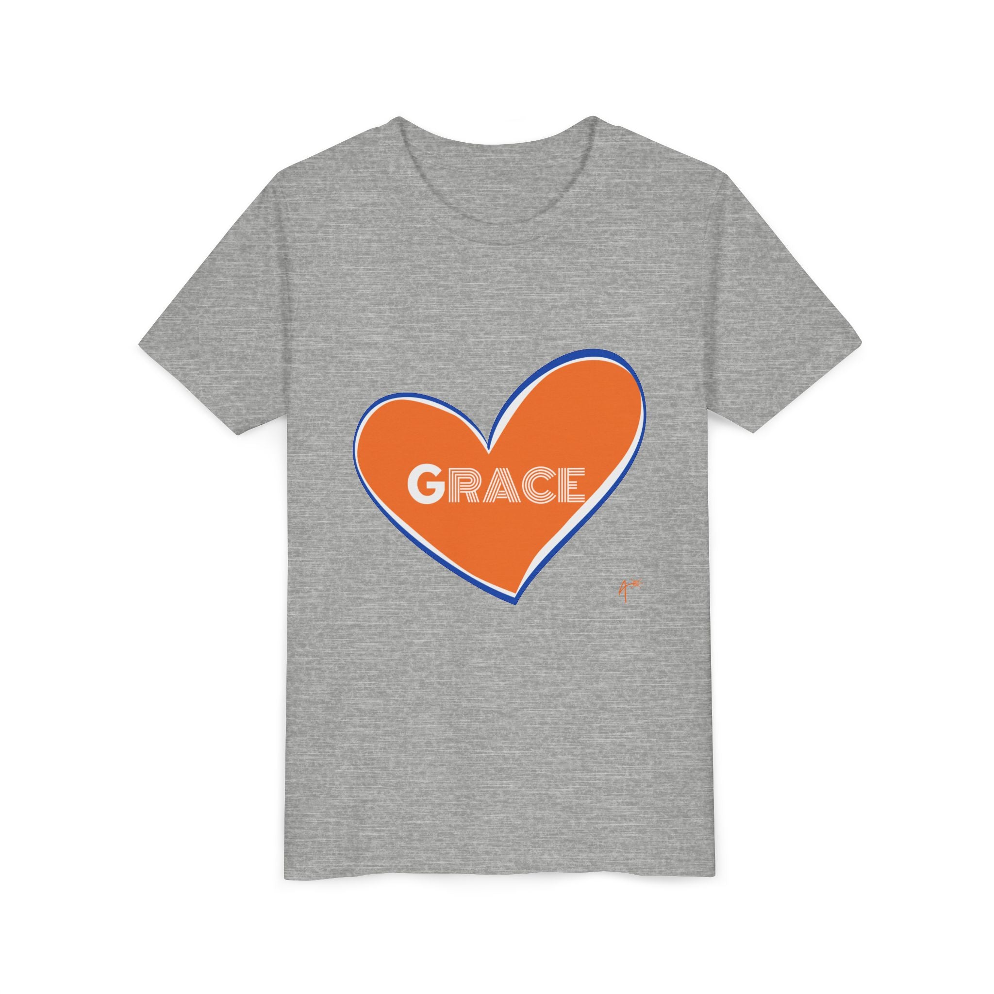Youth Tee – Orange Heart “Grace” Kids T-Shirt