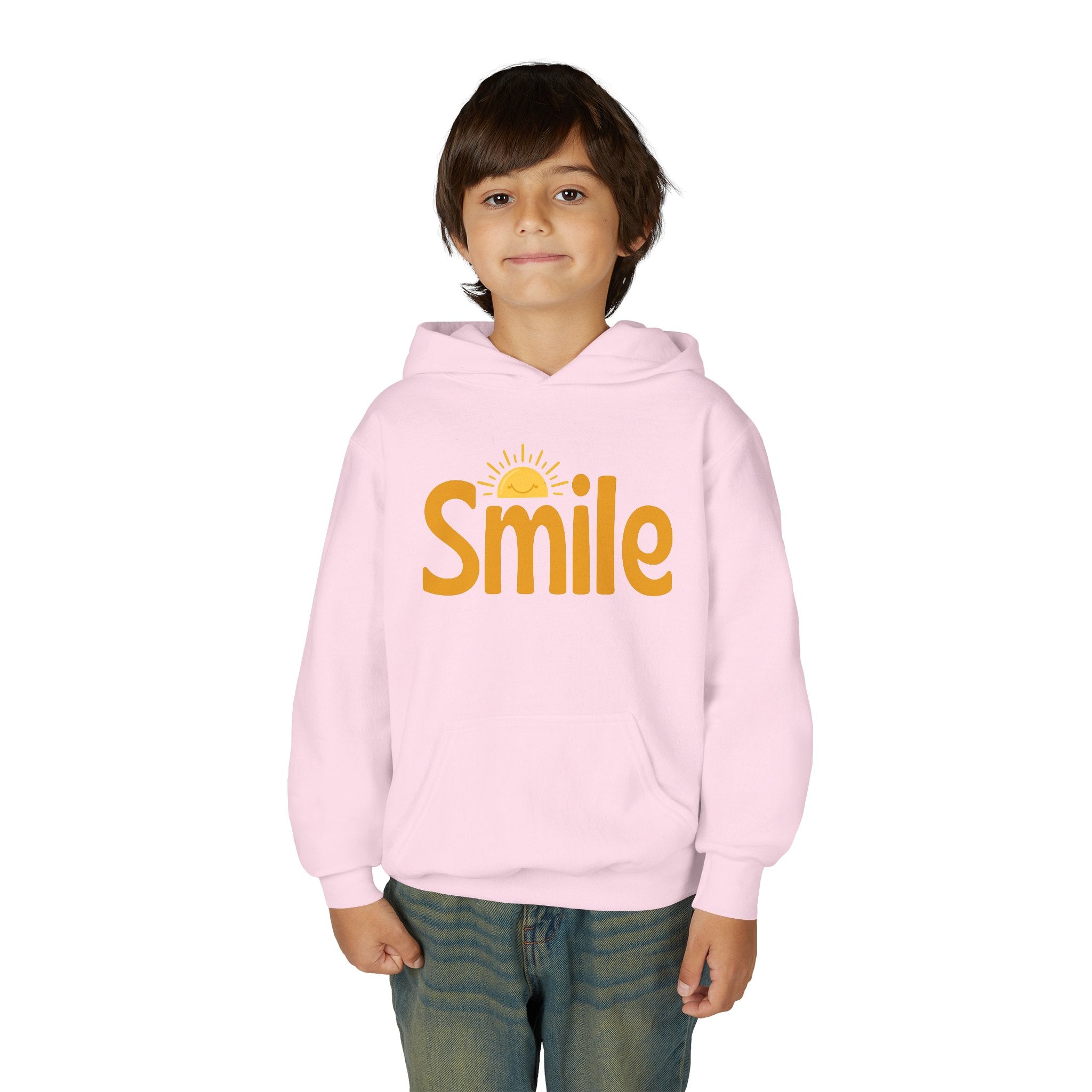 Youth Hoodie — "Smile" Retro Sun Graphic Kids Sweatshirt