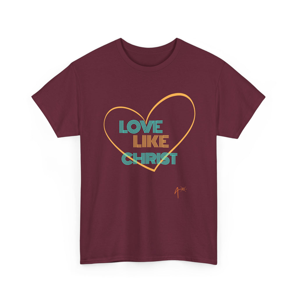 T-Shirt — "Love Like Christ" Heart Christian Tee