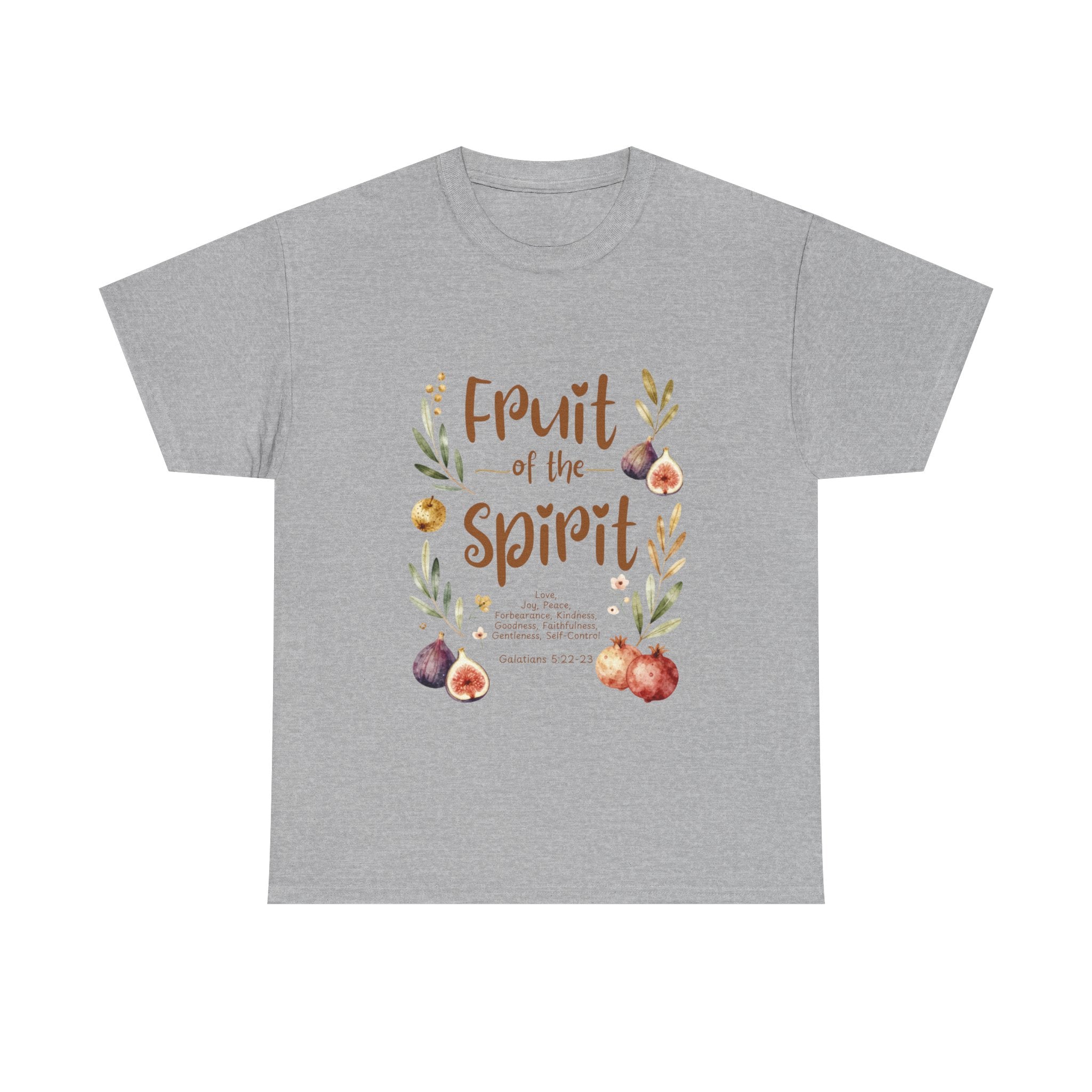 Fruit of the Spirit T-Shirt — Christian Faith Tee with Watercolor Fruit Design
