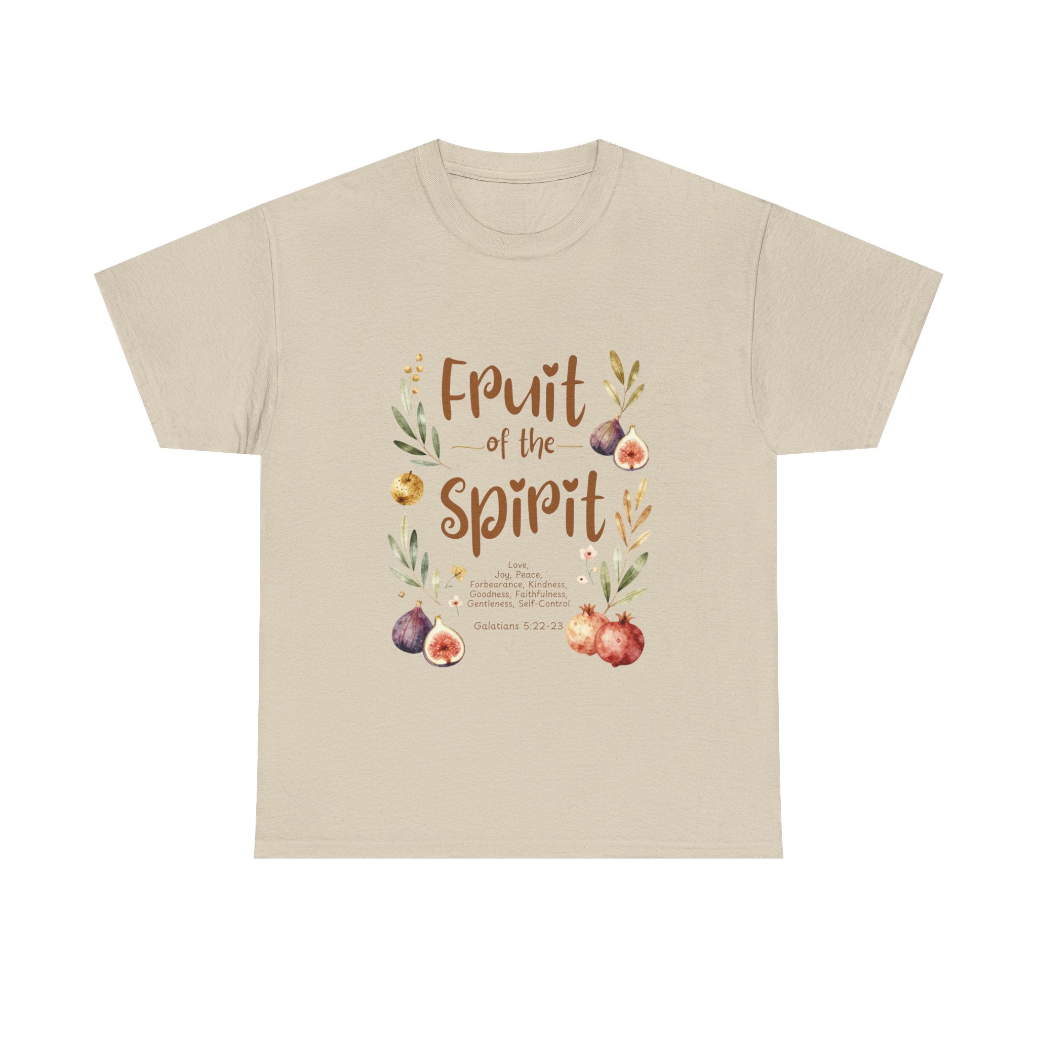 Fruit of the Spirit T-Shirt — Christian Faith Tee with Watercolor Fruit Design