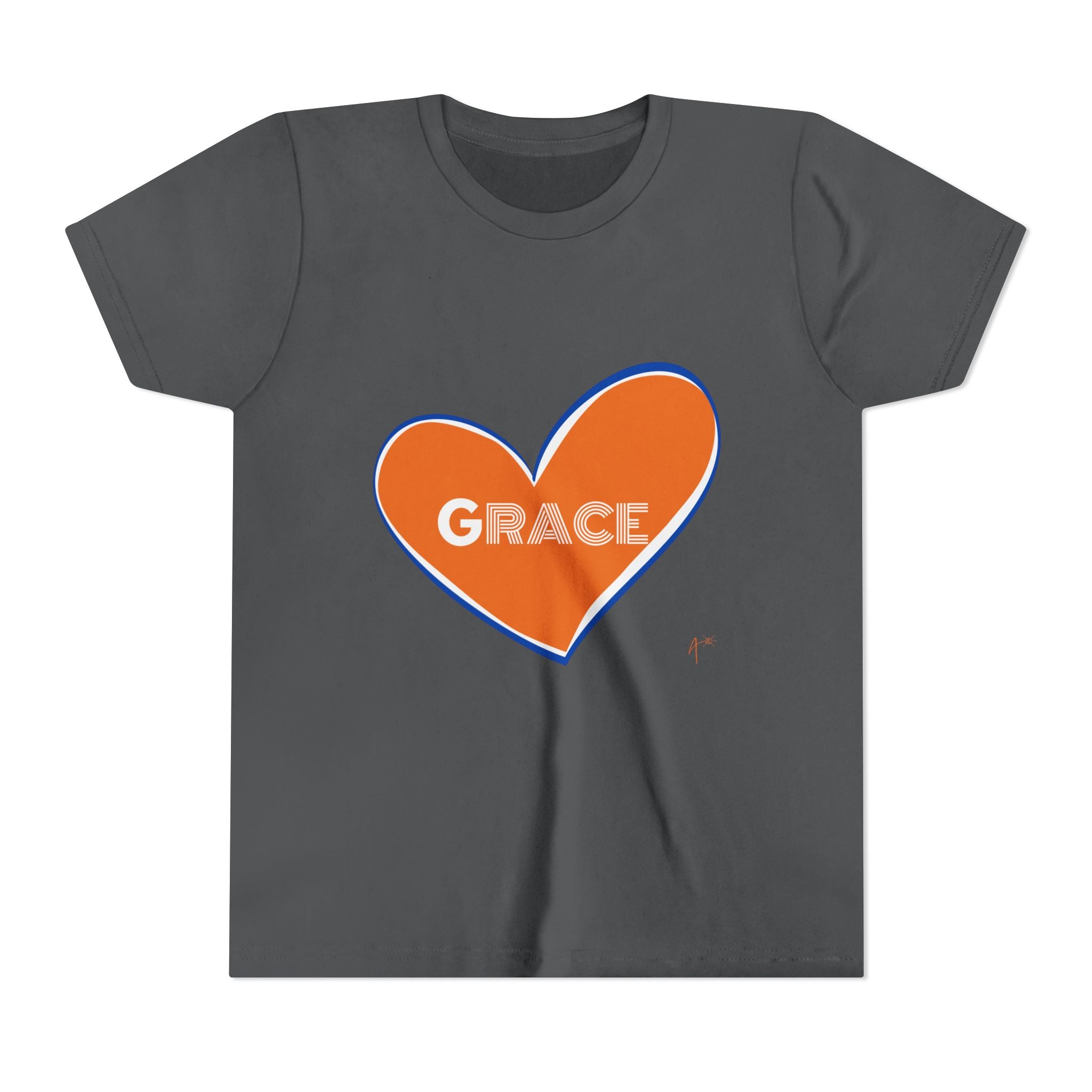 Youth Tee – Orange Heart “Grace” Kids T-Shirt