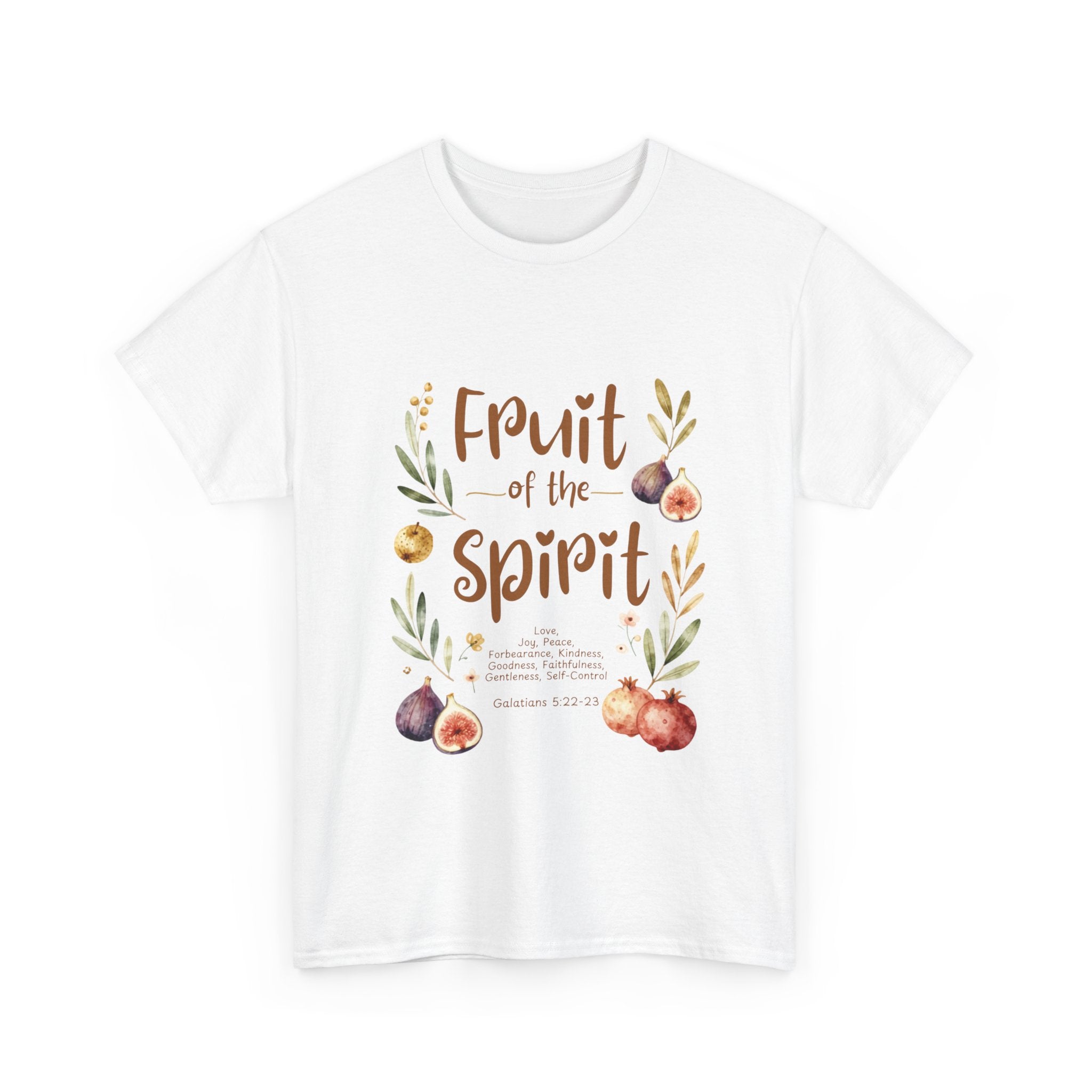 Fruit of the Spirit T-Shirt — Christian Faith Tee with Watercolor Fruit Design