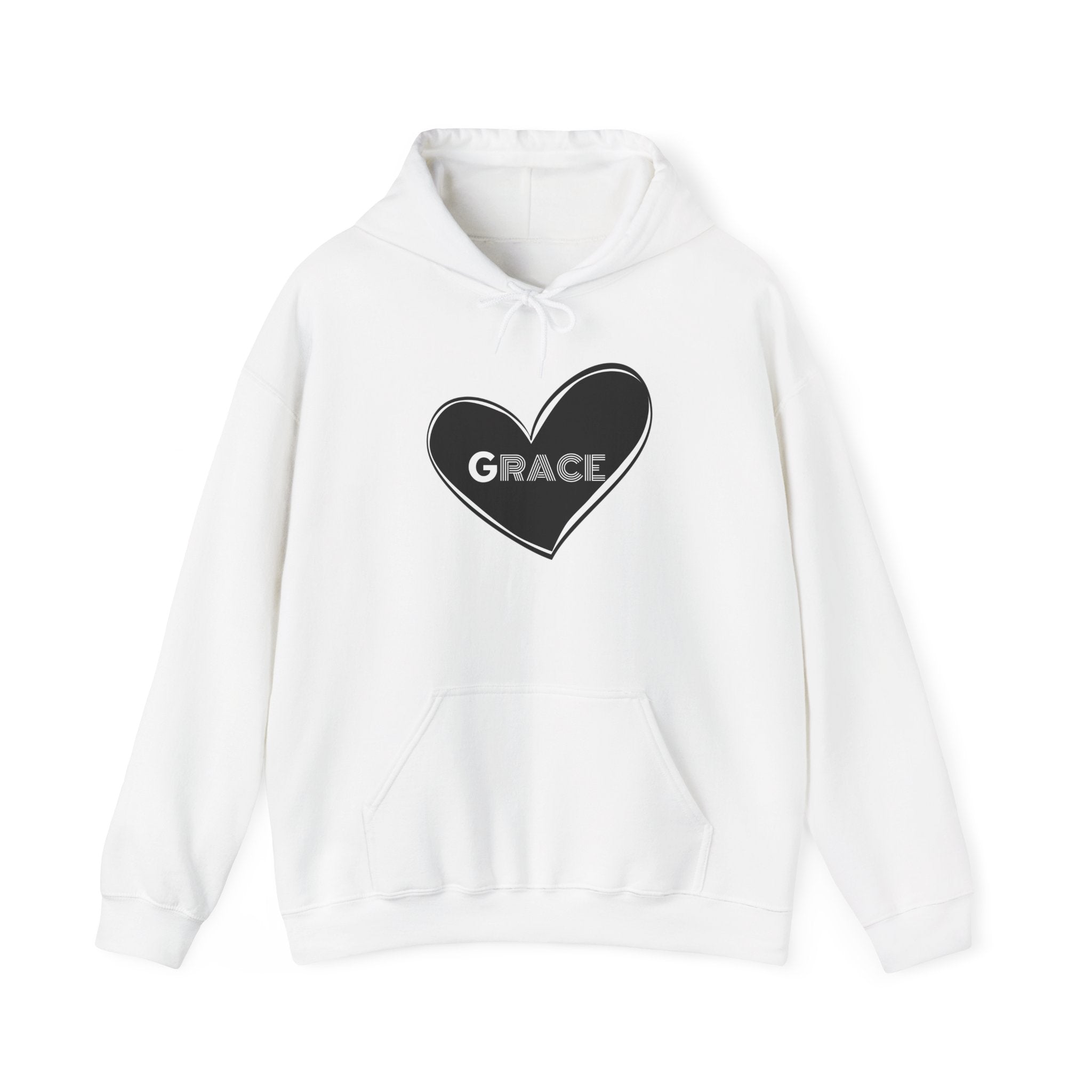 Grace Heart Hoodie — Simple Inspirational Graphic Pullover