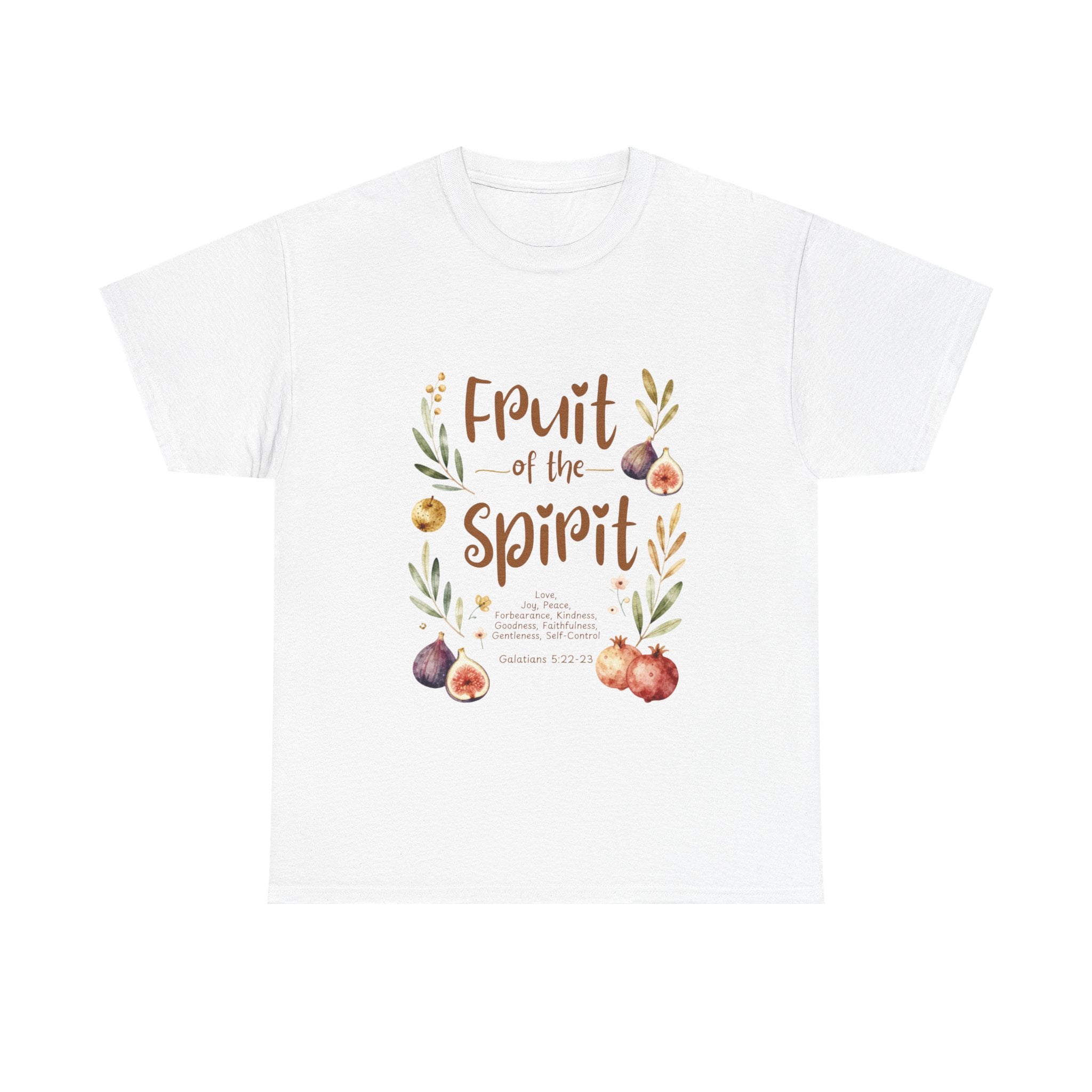 Fruit of the Spirit T-Shirt — Christian Faith Tee with Watercolor Fruit Design