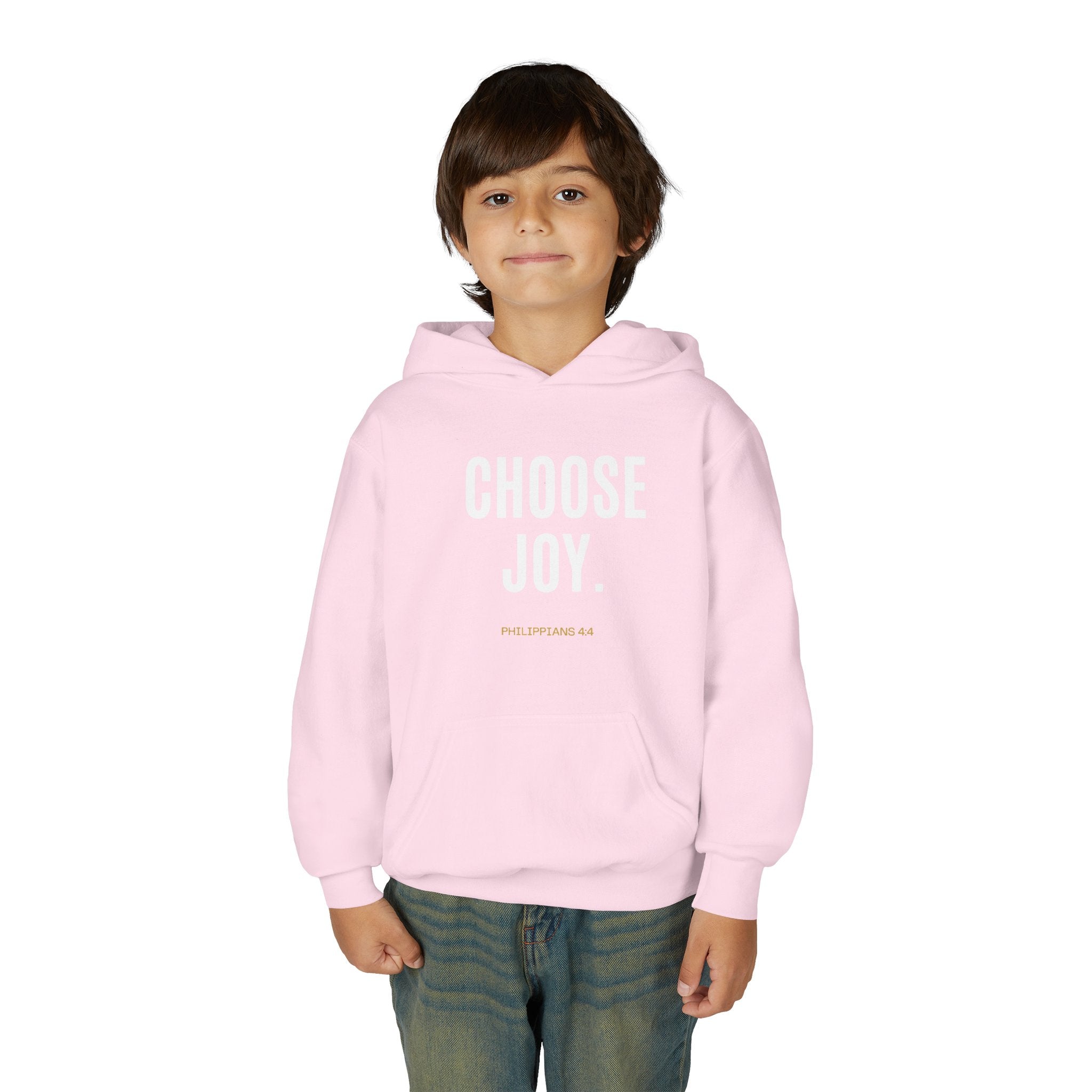Youth Hoodie — Minimal Tiny 'be kind' Chest Print, Cozy Casual Kids Sweatshirt
