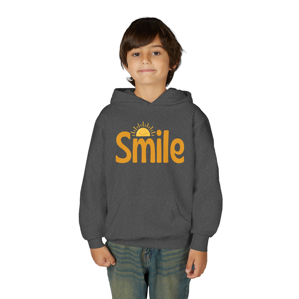 Youth Hoodie — "Smile" Retro Sun Graphic Kids Sweatshirt