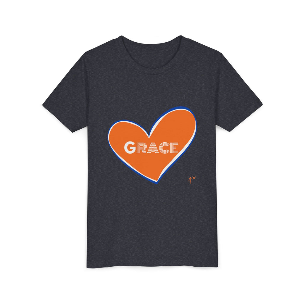 Youth Tee – Orange Heart “Grace” Kids T-Shirt