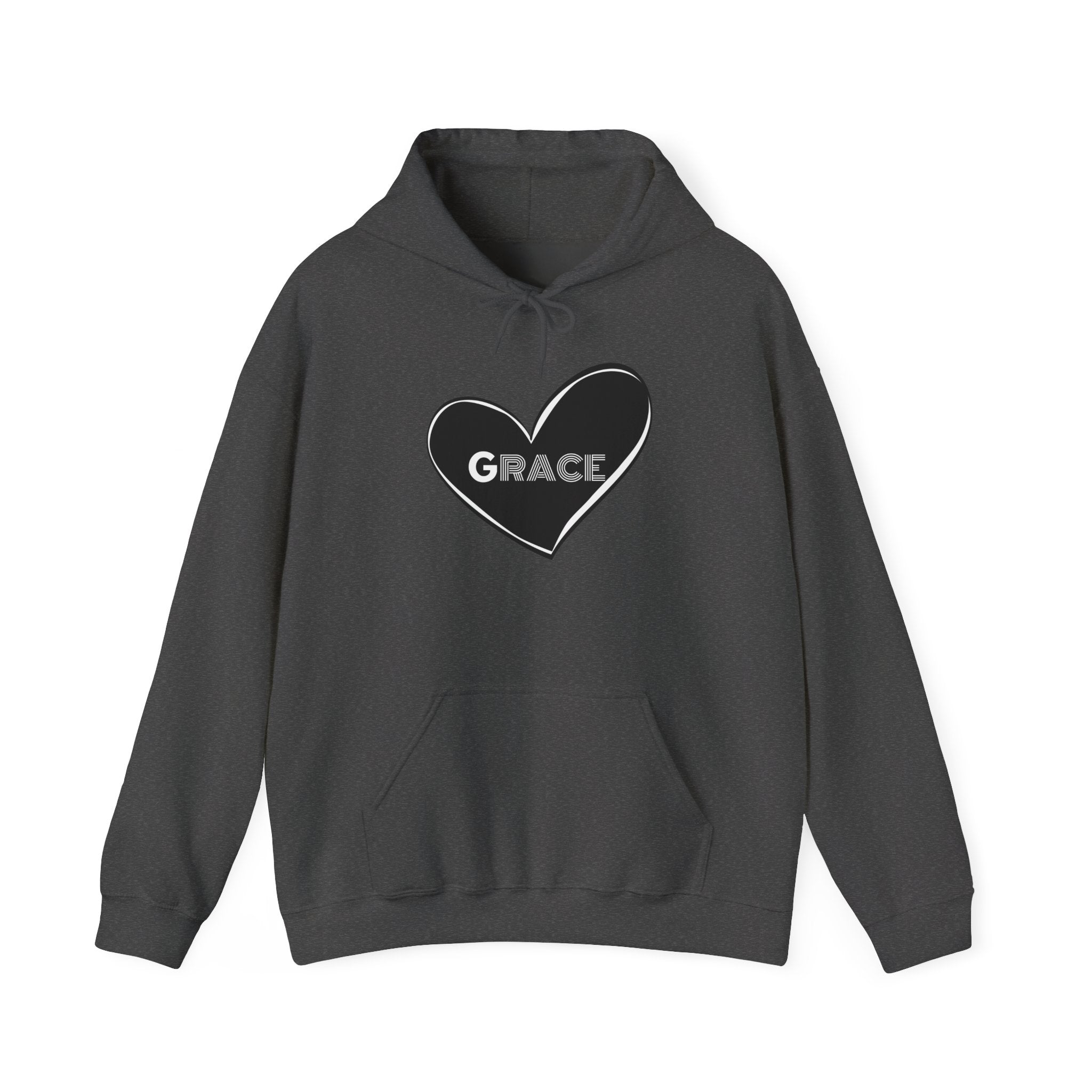 Grace Heart Hoodie — Simple Inspirational Graphic Pullover
