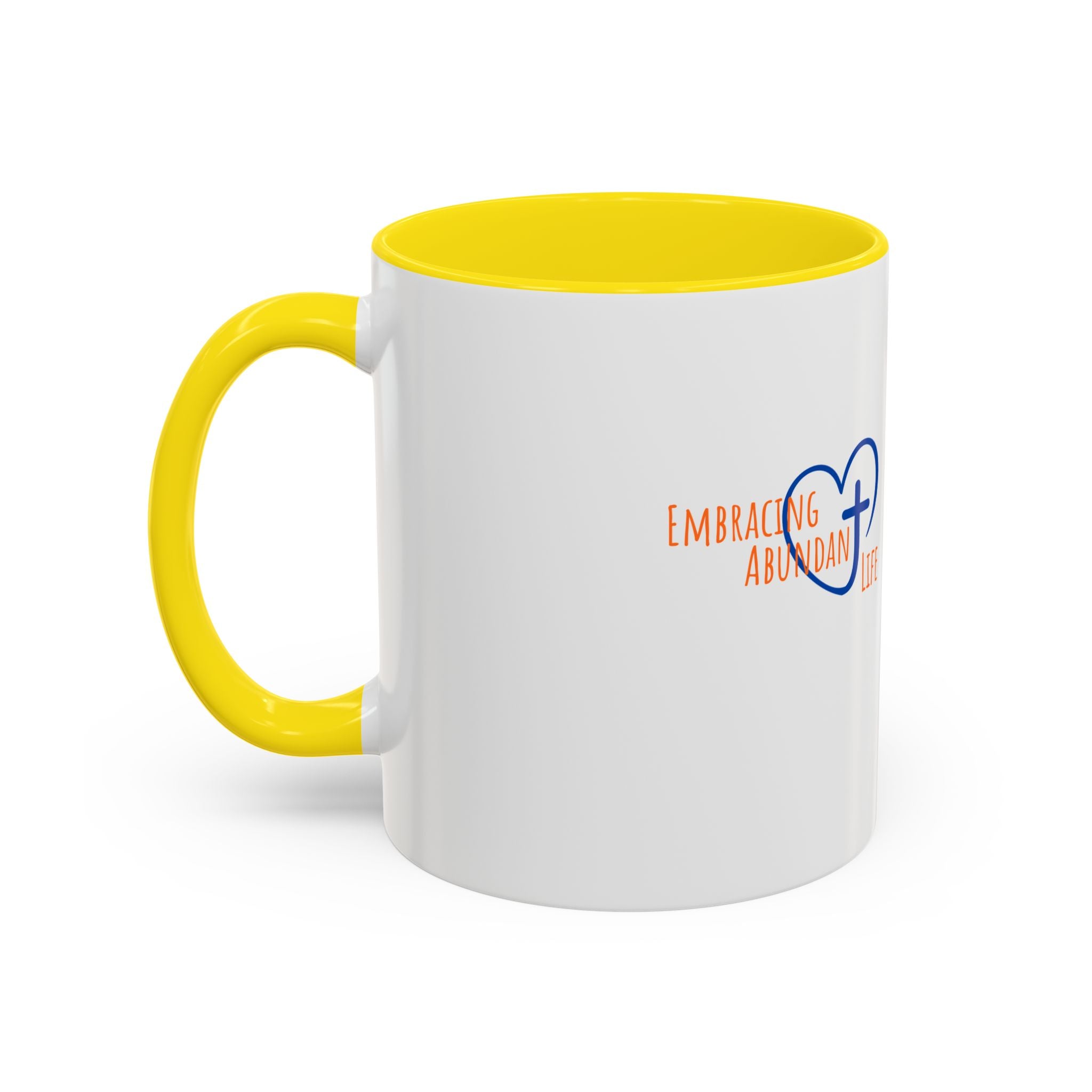 Christian Faith Coffee Mug — 'Embracing Abundant Life' Accent 11/15oz Inspirational Scripture Gift
