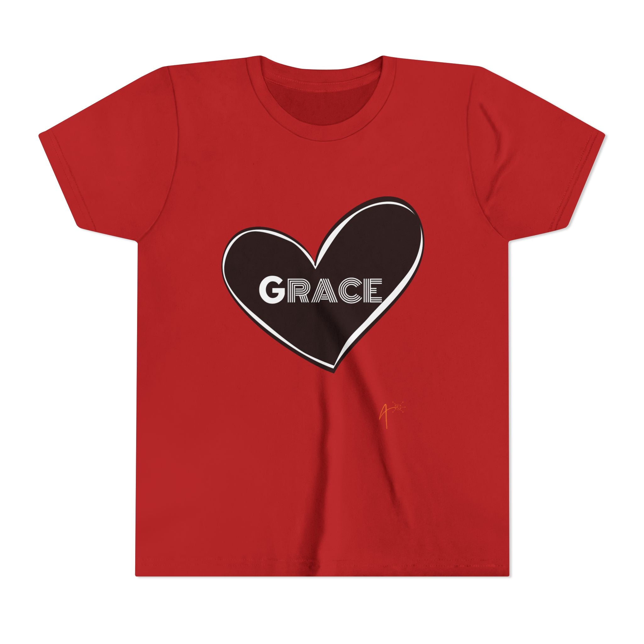 Youth Tee — Black Heart "Grace" Graphic Kids Shirt
