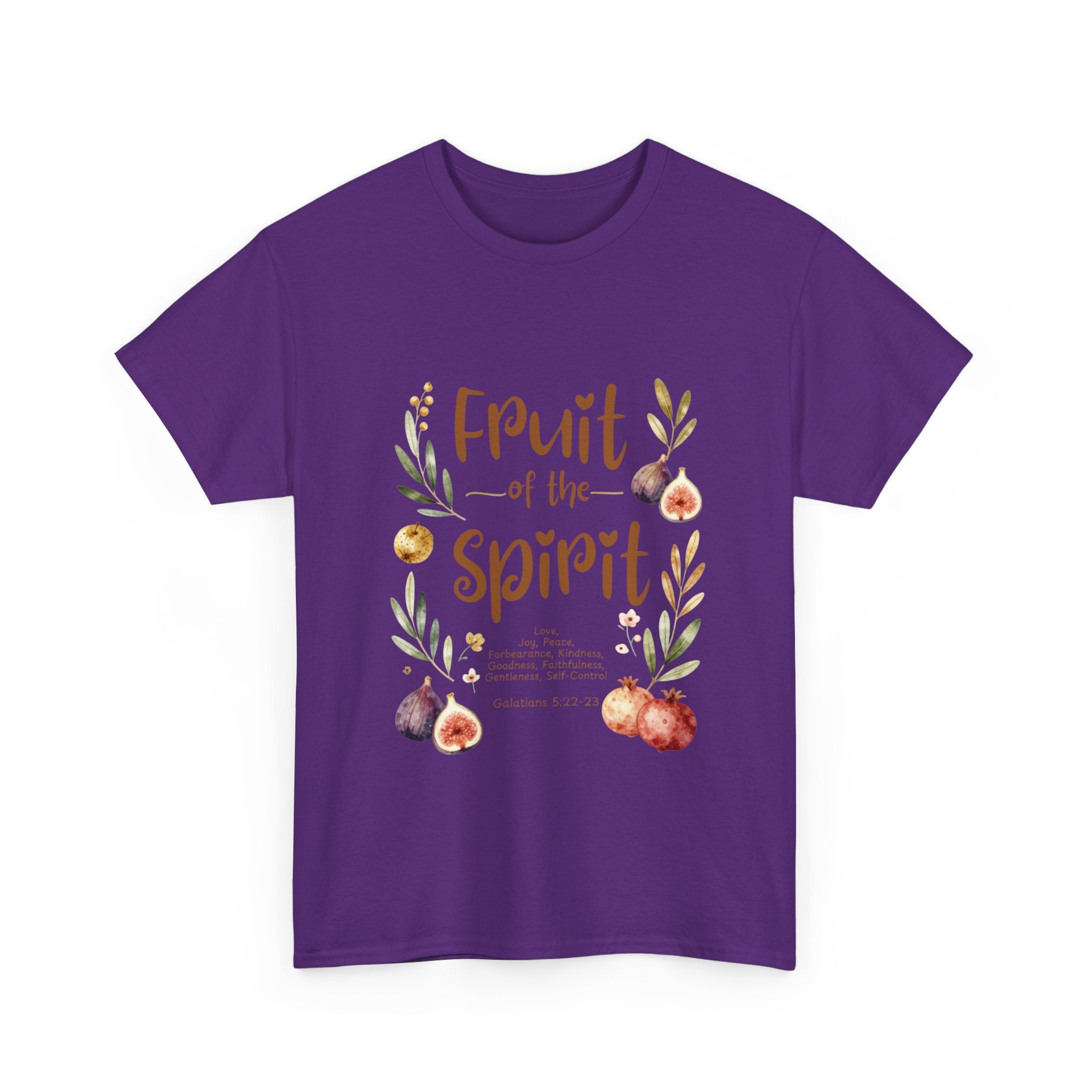 Fruit of the Spirit T-Shirt — Christian Faith Tee with Watercolor Fruit Design