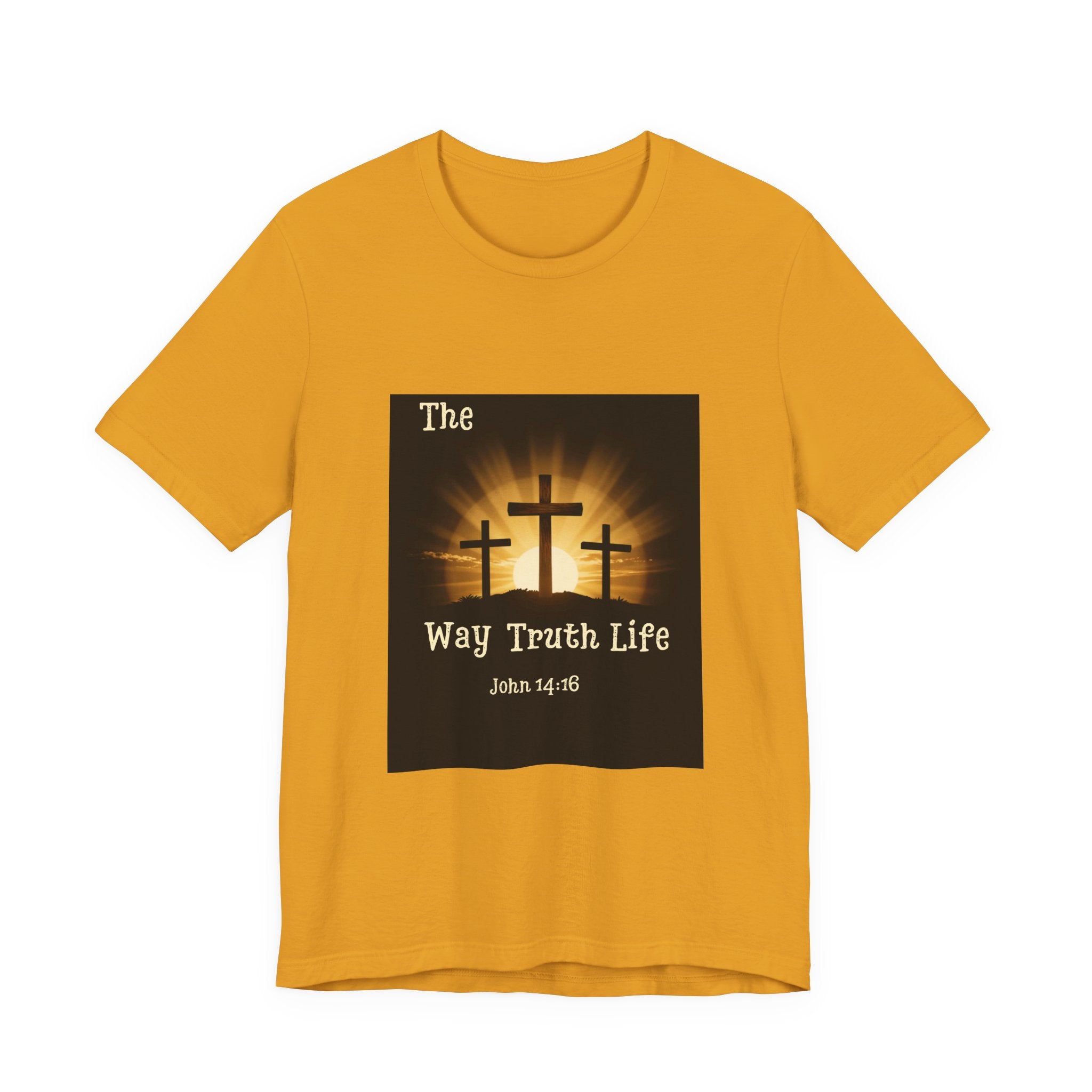 Christian Tee – "The Way Truth Life" John 14:6 Cross Graphic T-Shirt
