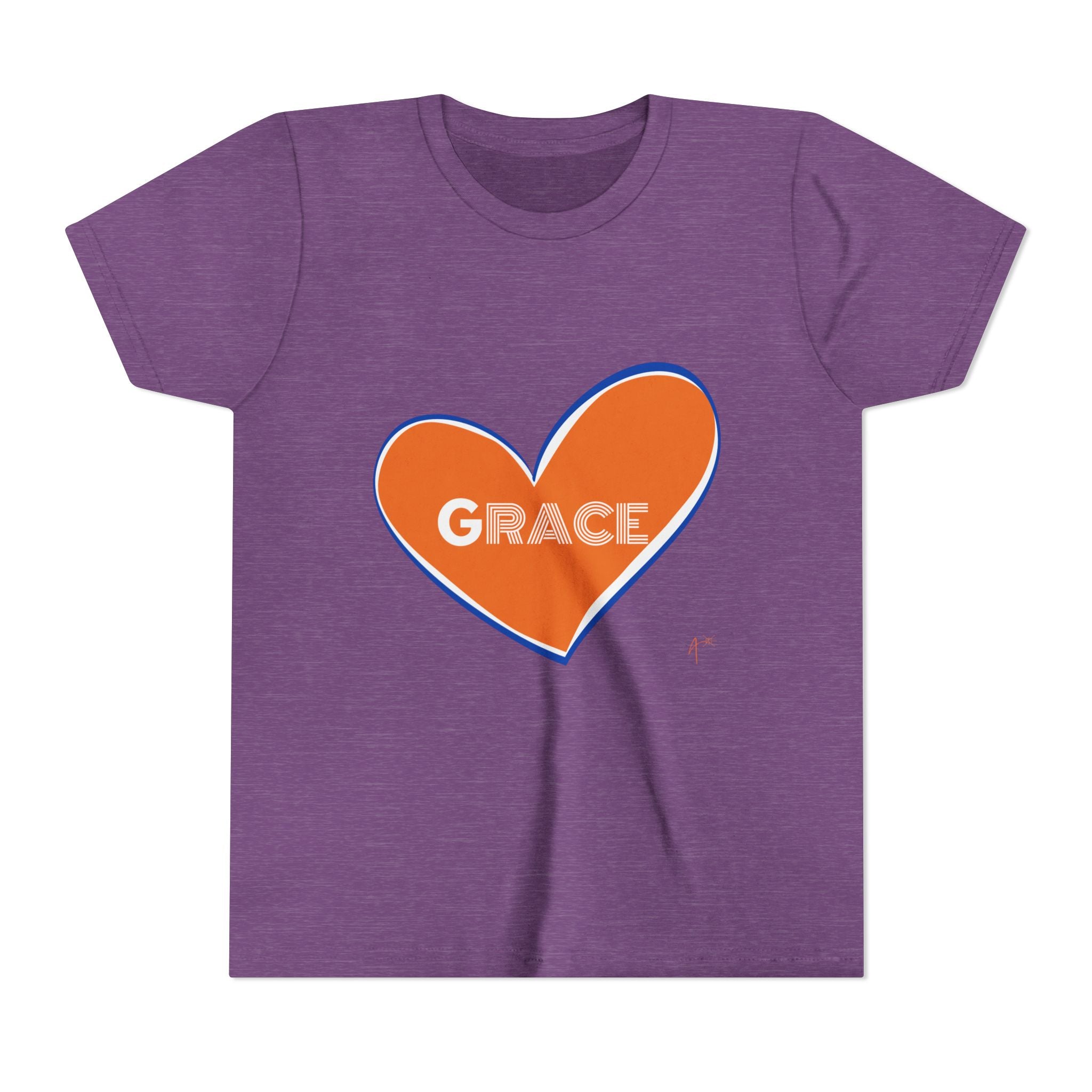 Youth Tee – Orange Heart “Grace” Kids T-Shirt