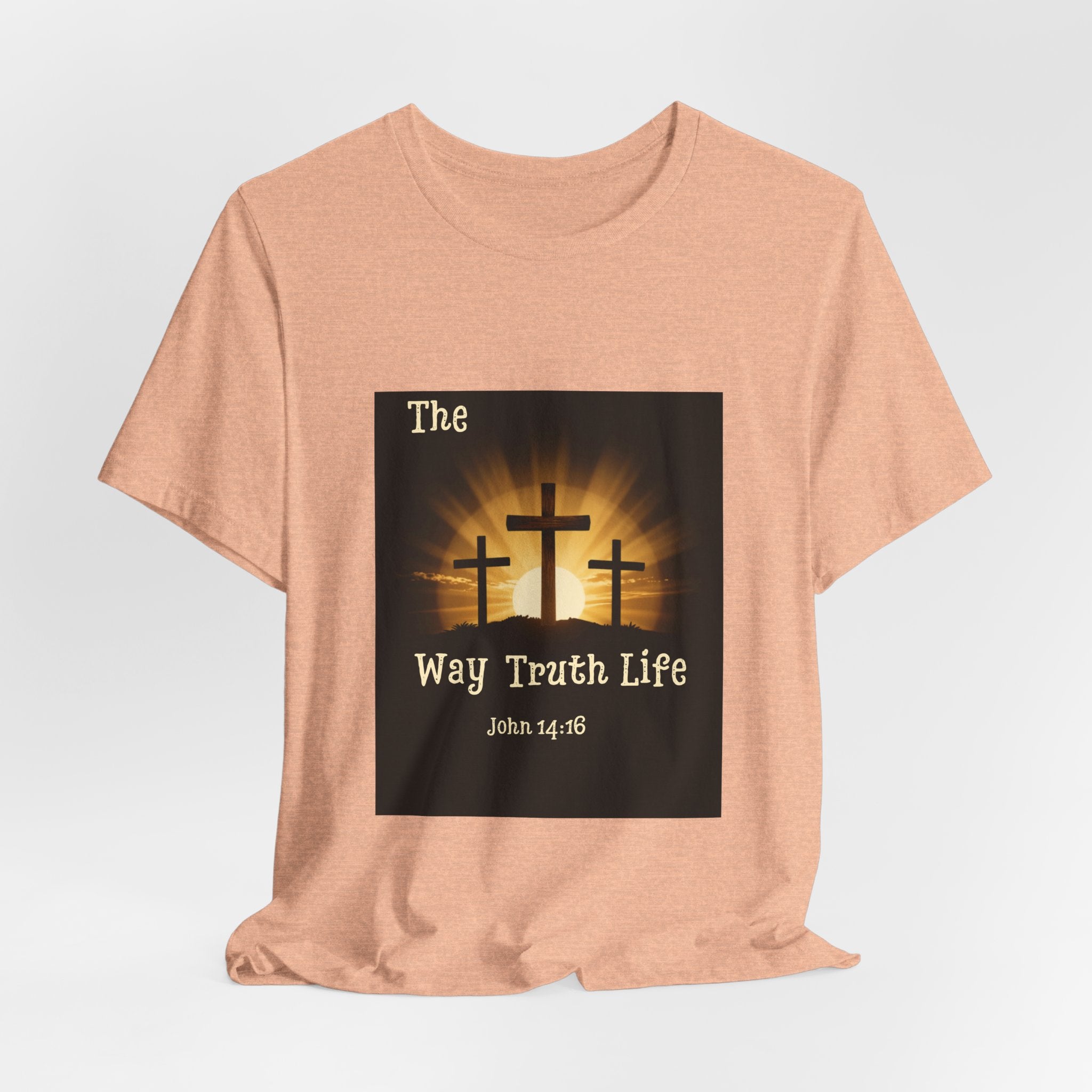 Christian Tee – "The Way Truth Life" John 14:6 Cross Graphic T-Shirt