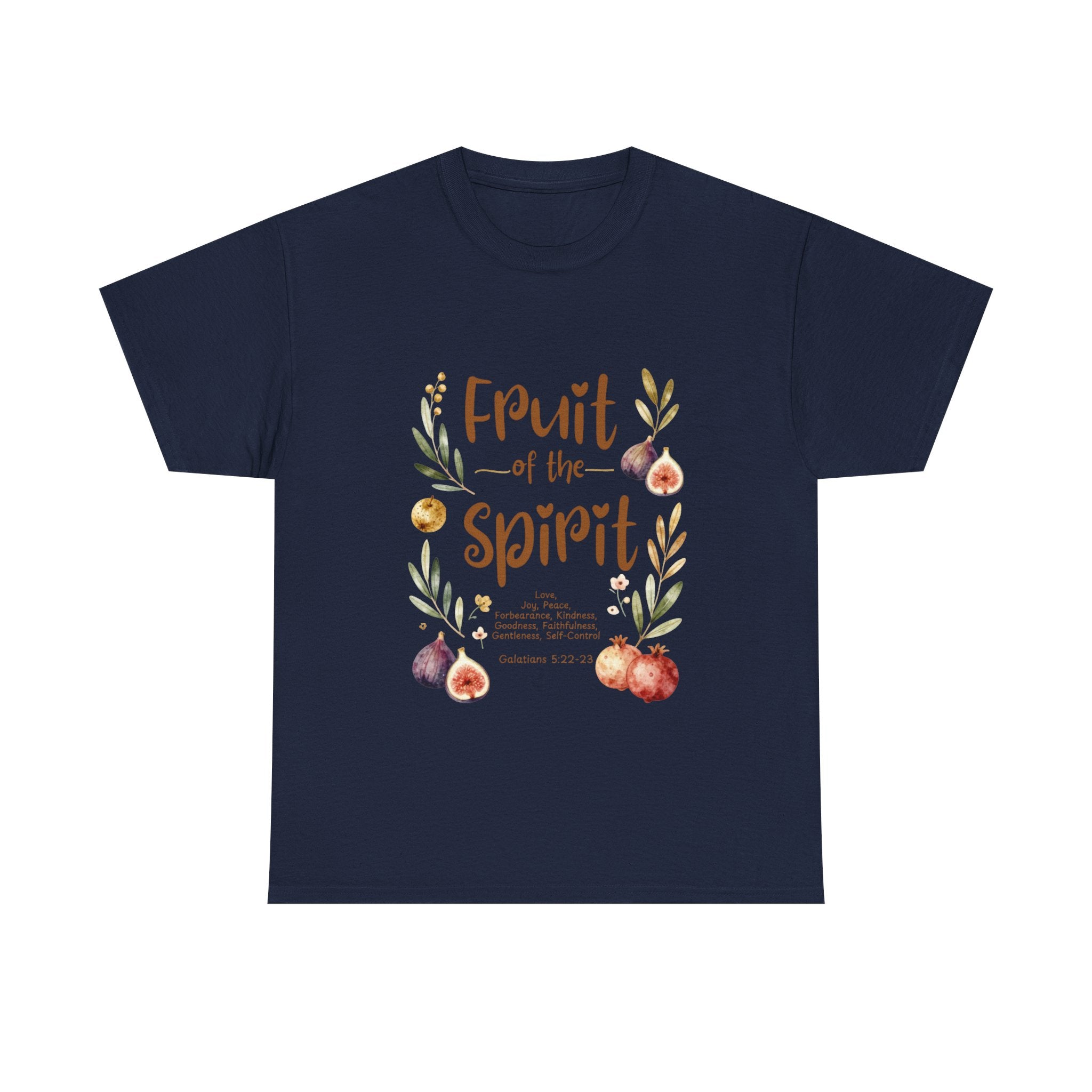 Fruit of the Spirit T-Shirt — Christian Faith Tee with Watercolor Fruit Design