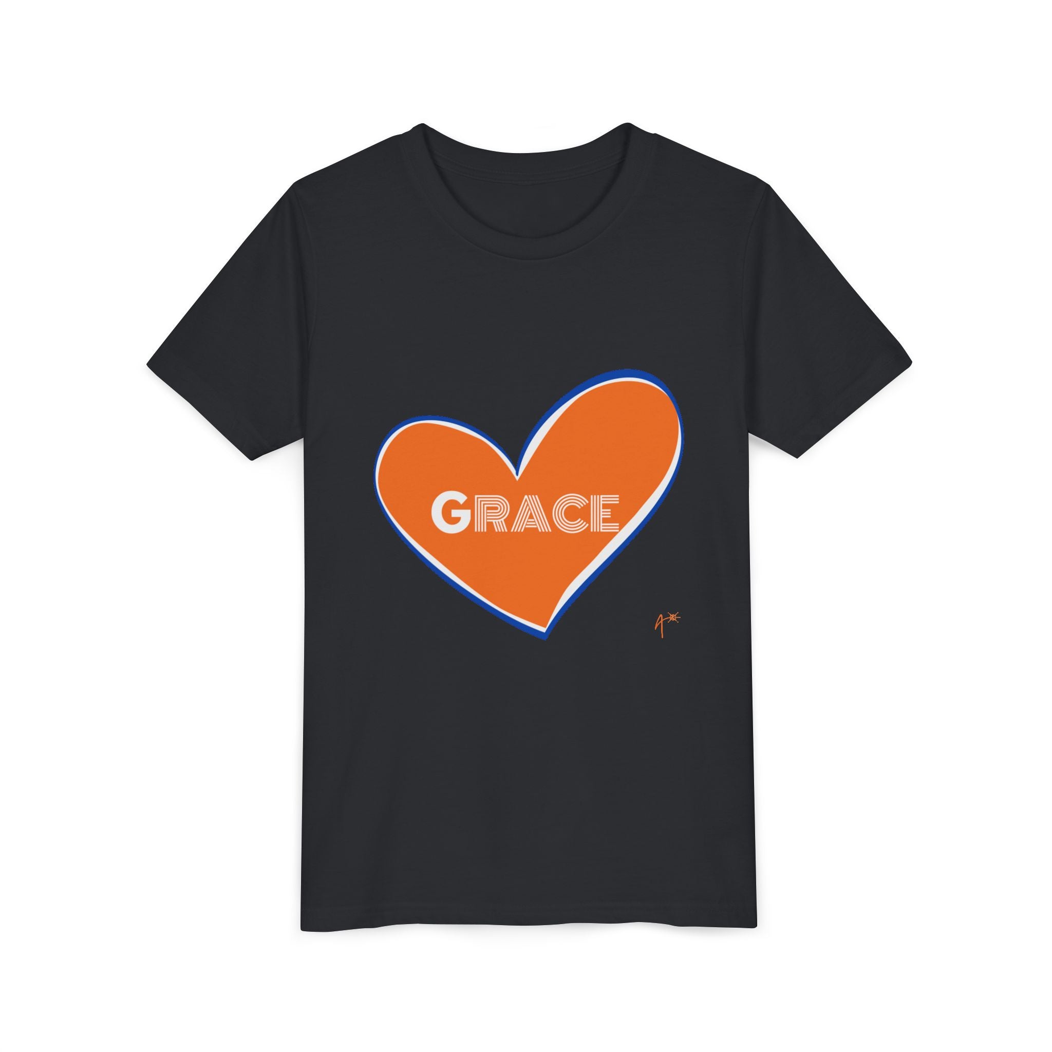 Youth Tee – Orange Heart “Grace” Kids T-Shirt