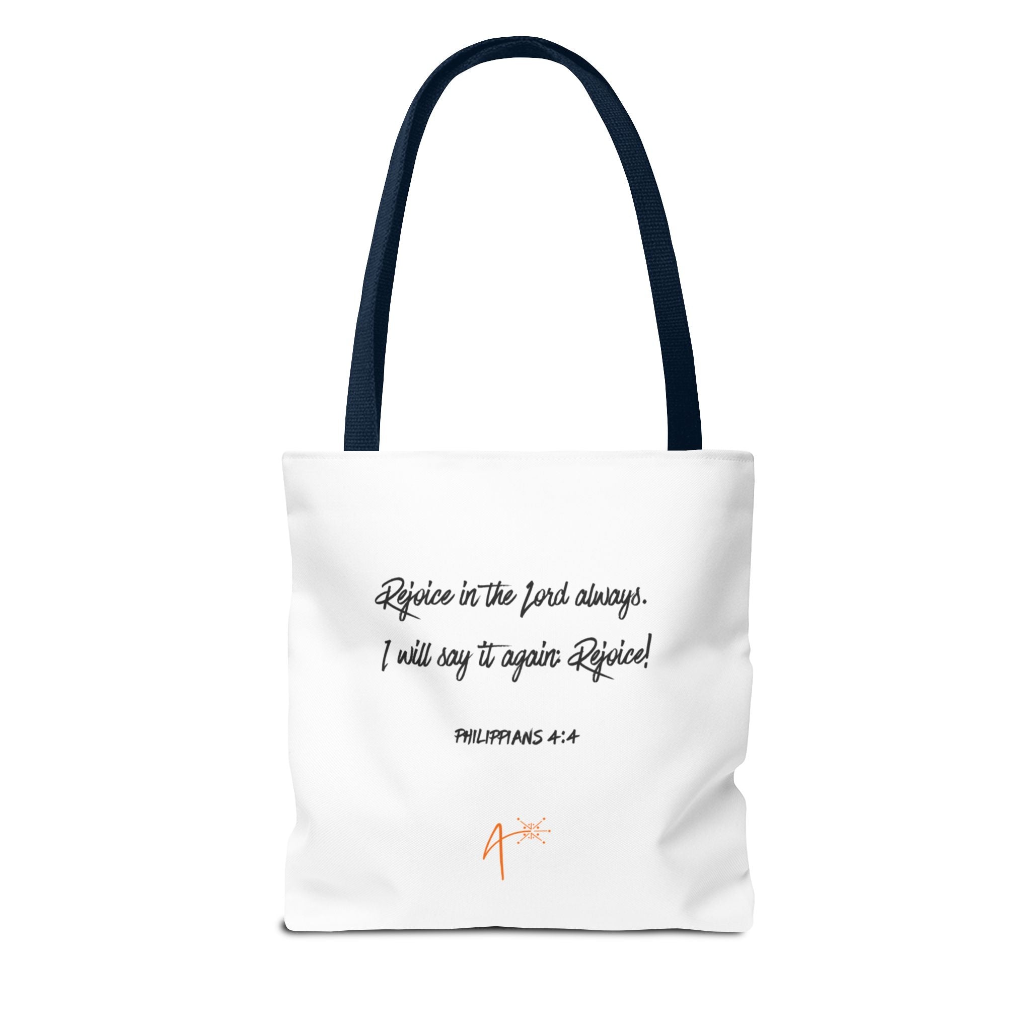 Choose Joy Tote Bag — Inspirational Scripture Philippians 4:4 Canvas Tote