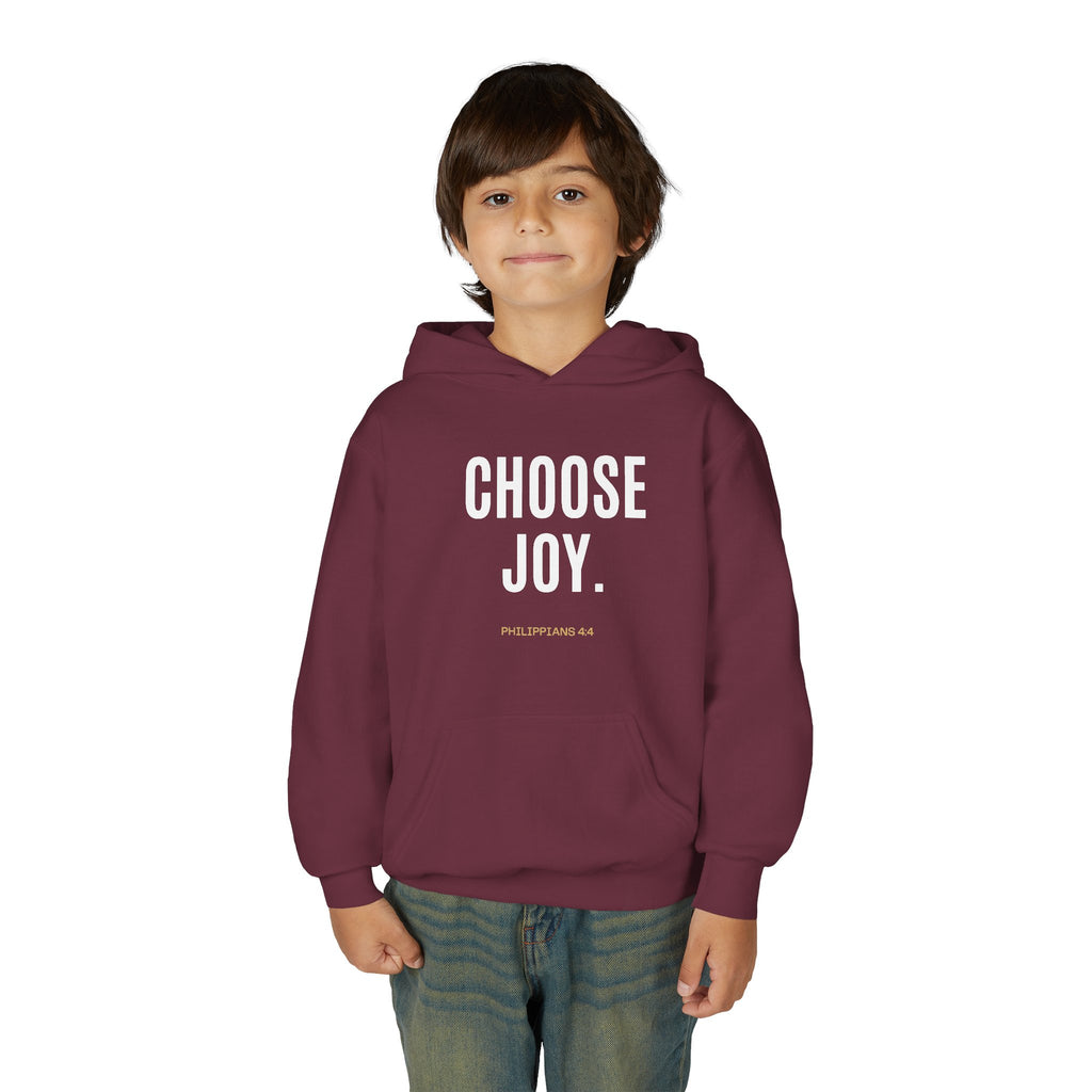 Youth Hoodie — Minimal Tiny 'be kind' Chest Print, Cozy Casual Kids Sweatshirt